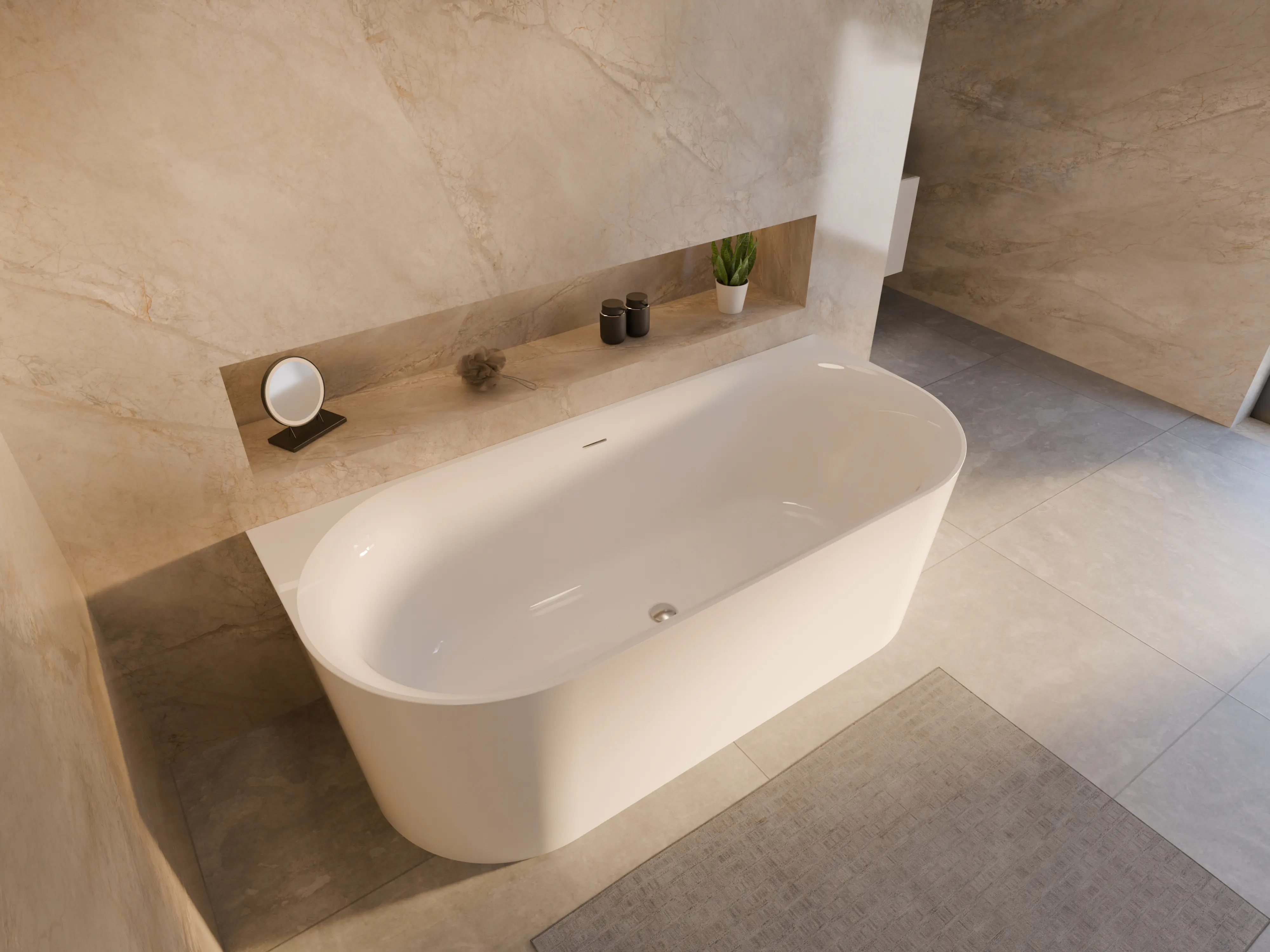 Ottofond Badewanne Mince 180 x 80 cm weiß