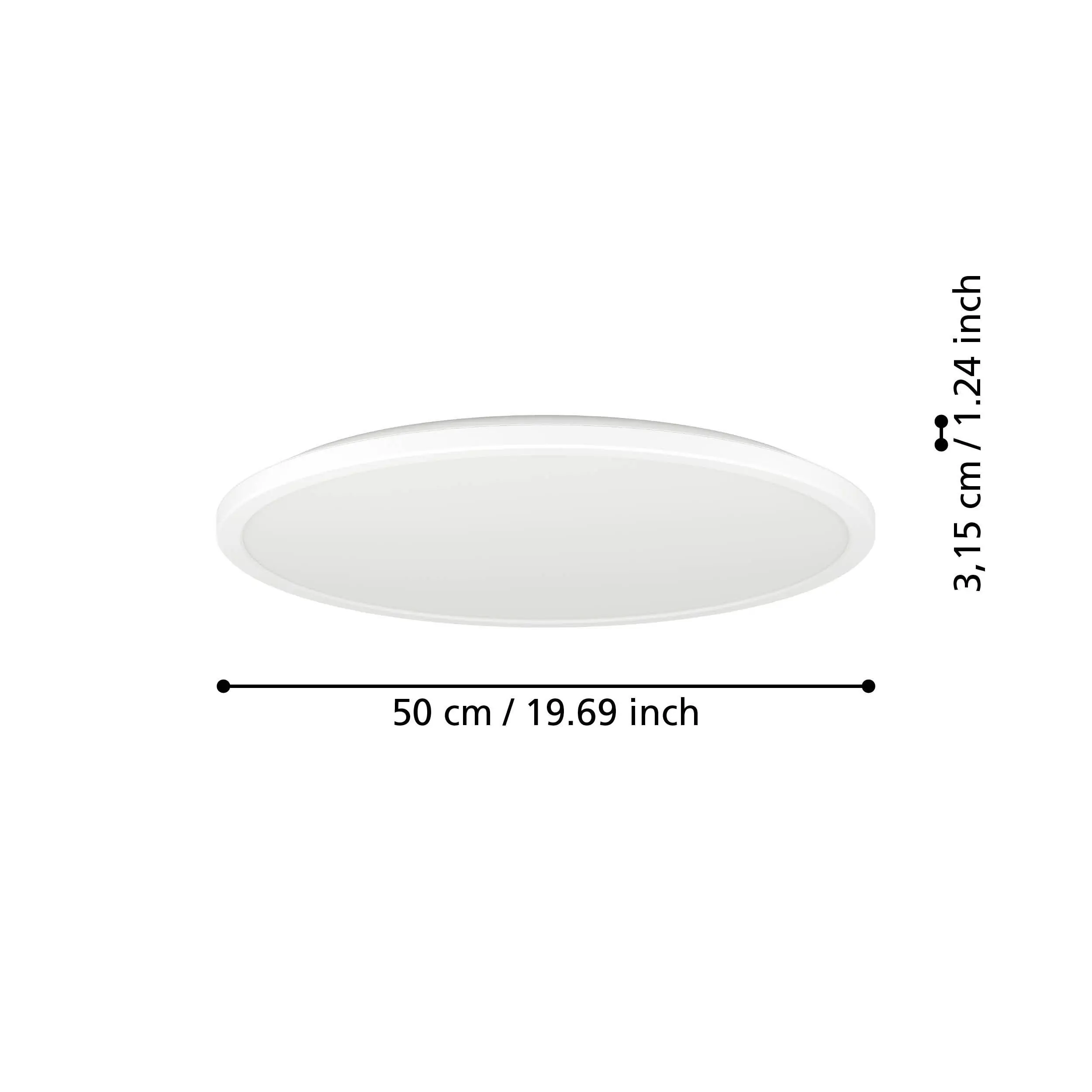 Eglo LED Deckenleuchte Rovito-R weiß Ø 50 x 3 cm warmweiß-kaltweiß dimmbar Eglo LED Deckenleuchte Rovito-R weiß Ø 50 x 3 cm warmweiß-kaltweiß dimmbar