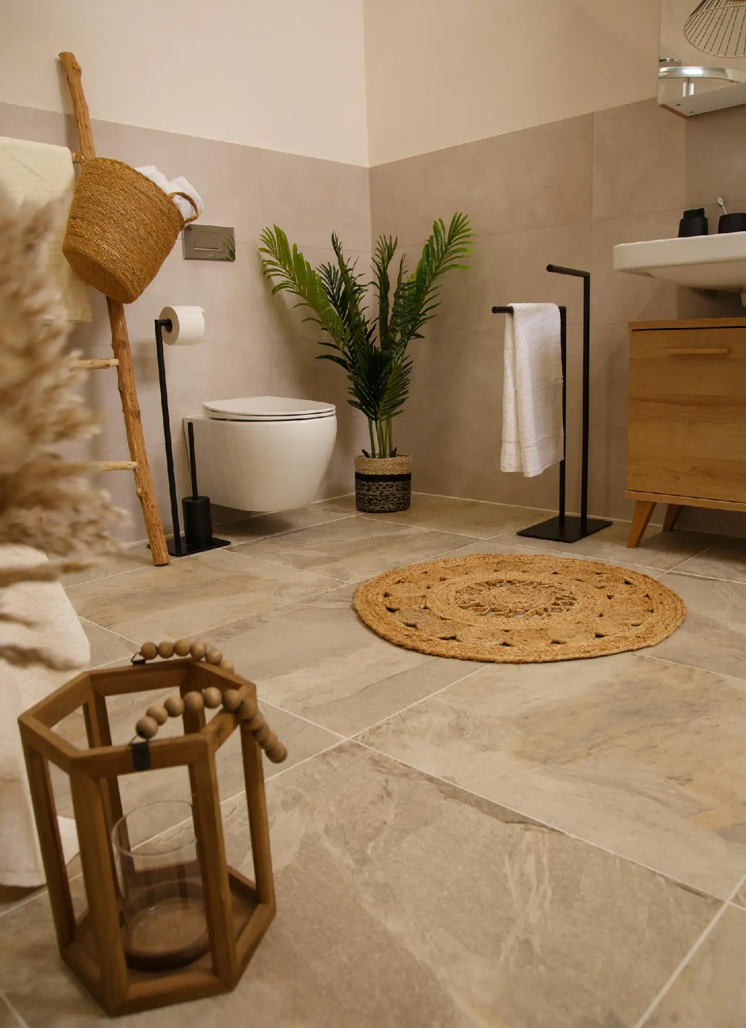 Teppich Balo natur, 80 cm rund