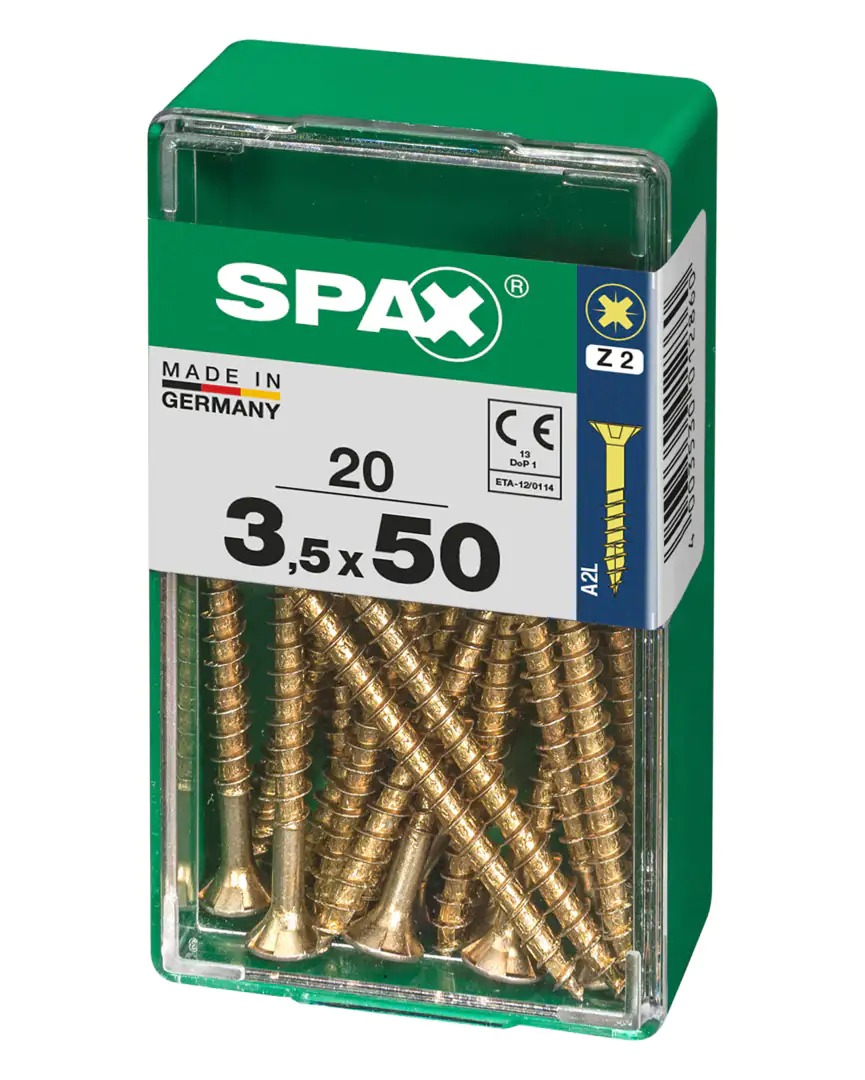 Spax Universalschrauben 3.5 x 50 mm PZ 2 - 20 Stk. Spax Universalschrauben 3.5 x 50 mm PZ 2 - 20 Stk.