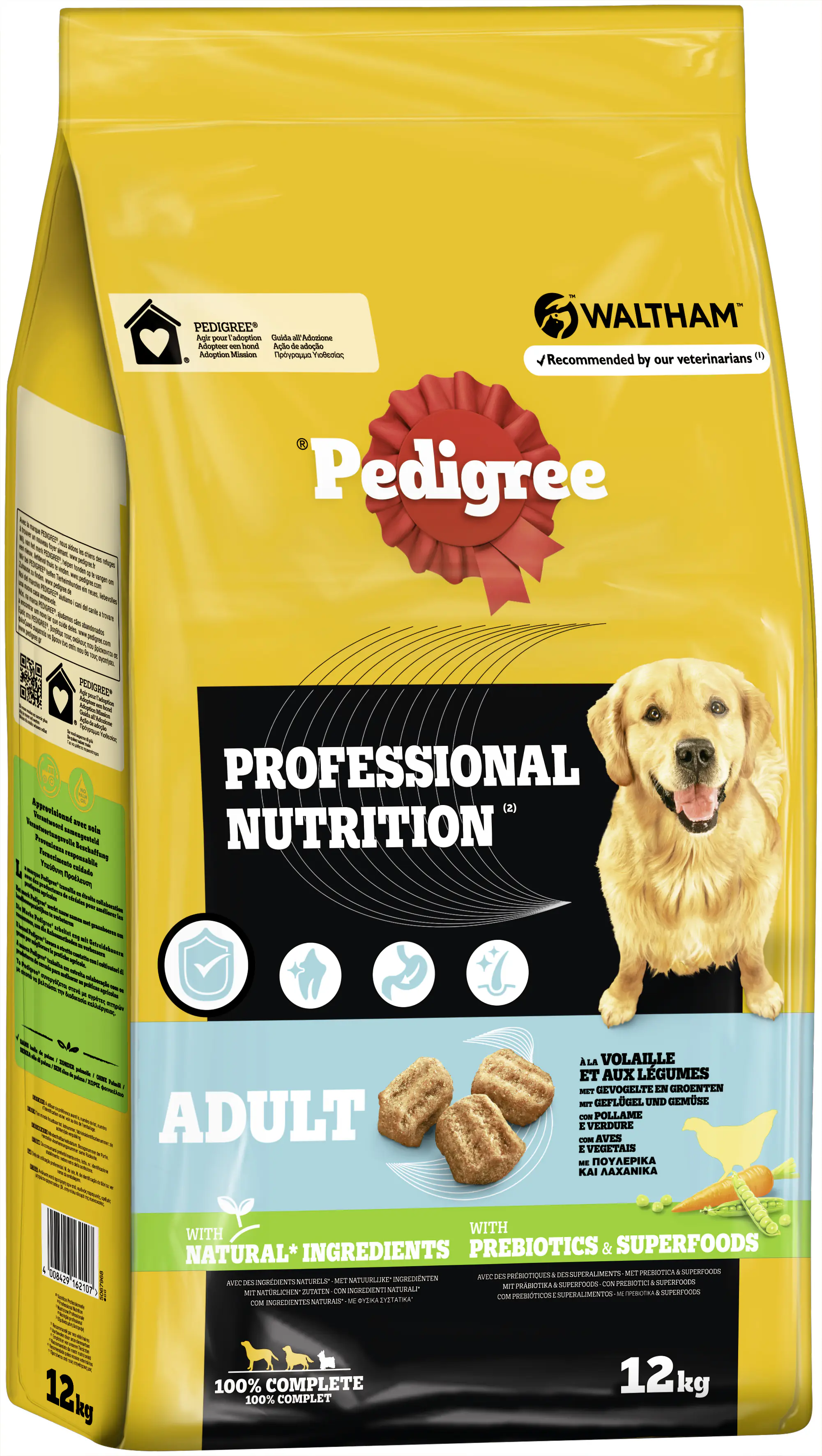 Pedigree Professional Nutrition Hundetrockenfutter Adult 12 kg Geflügel & Gemüse