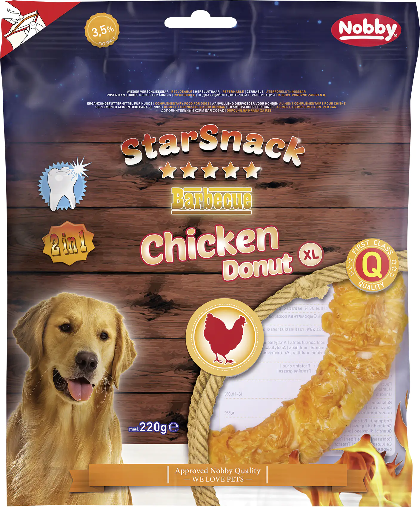 Nobby StarSnack Barbecue Chicken Donut XL ca. 20 cm, 220 g