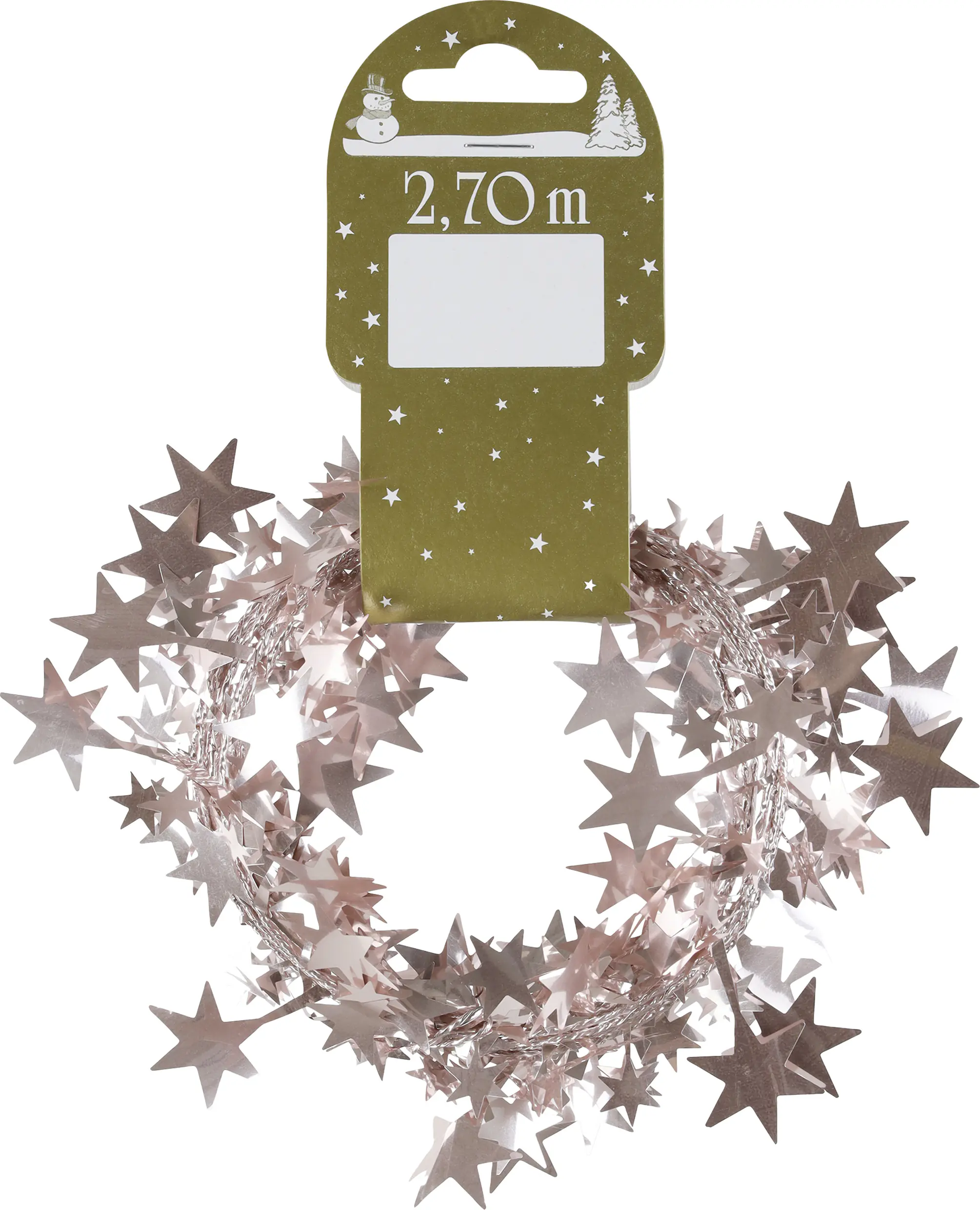 Weihnachtsdeko Sterngirlande aus Folie 270 cm altrosa