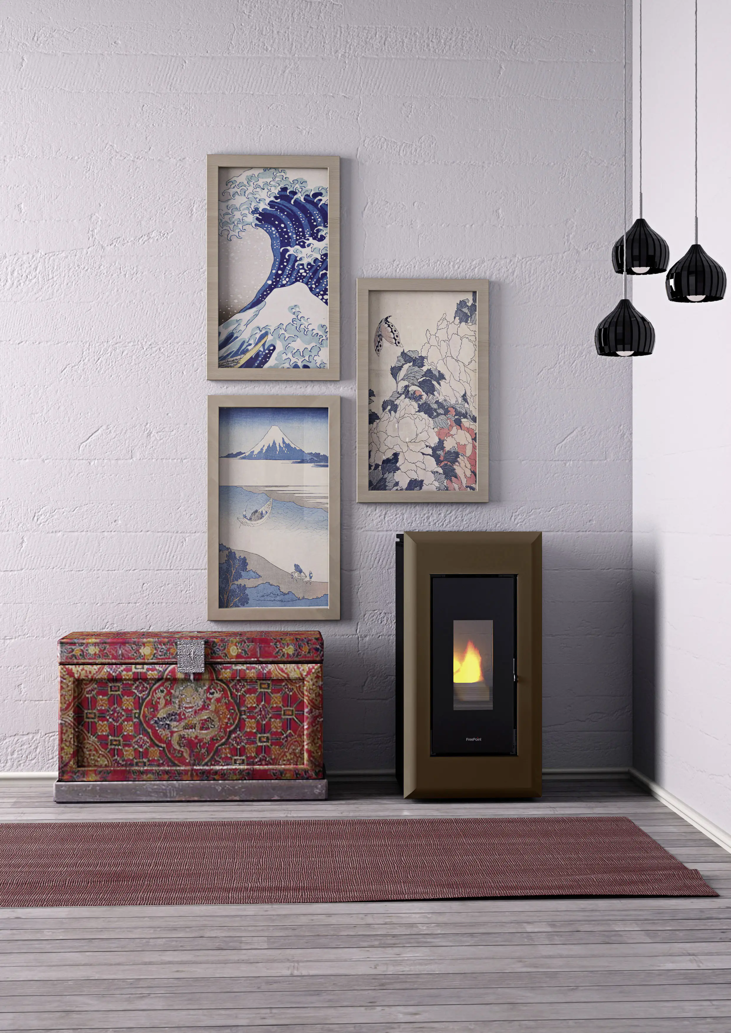 FreePoint Pelletofen VEGA Stahl10,5 kWschwarz-braun