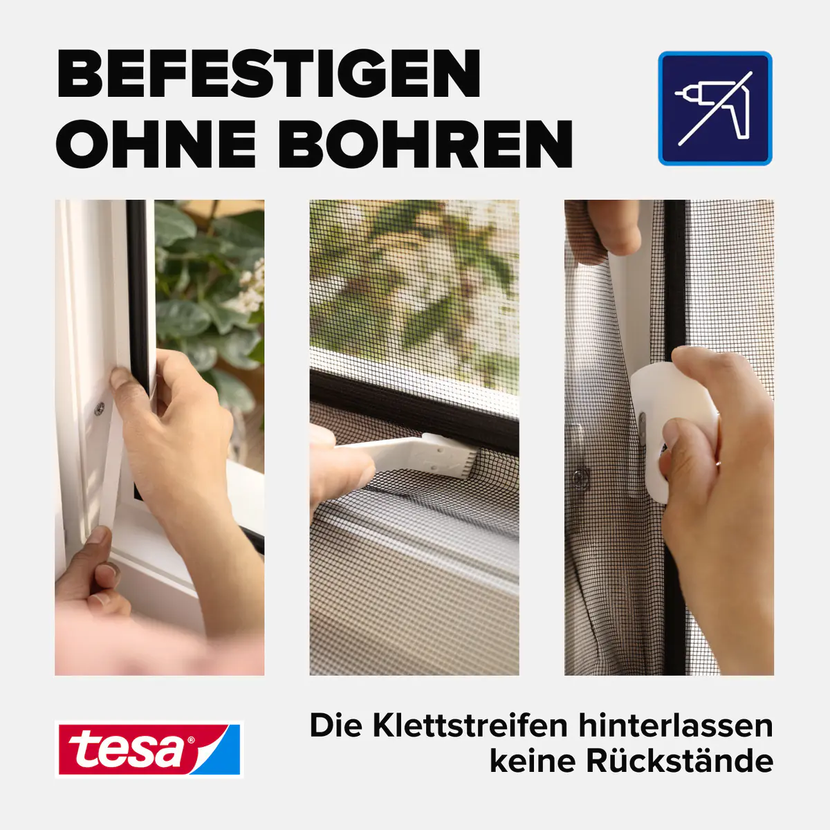 tesa Insektenschutz-Fenster COMFORT 100 x 100 cm weiß 