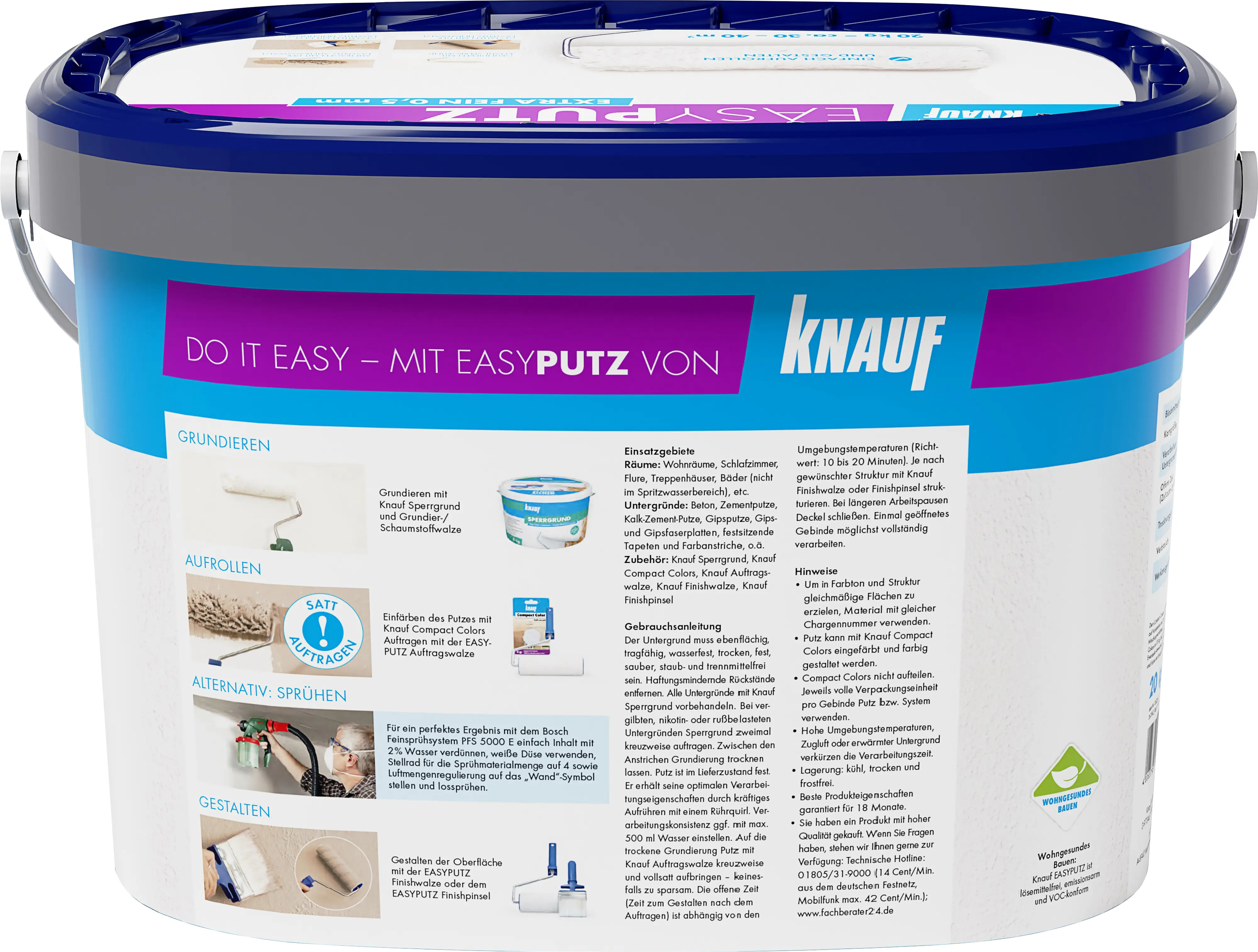 Knauf EasyPutz Streichputz 20 kg 0,5 mm weiß