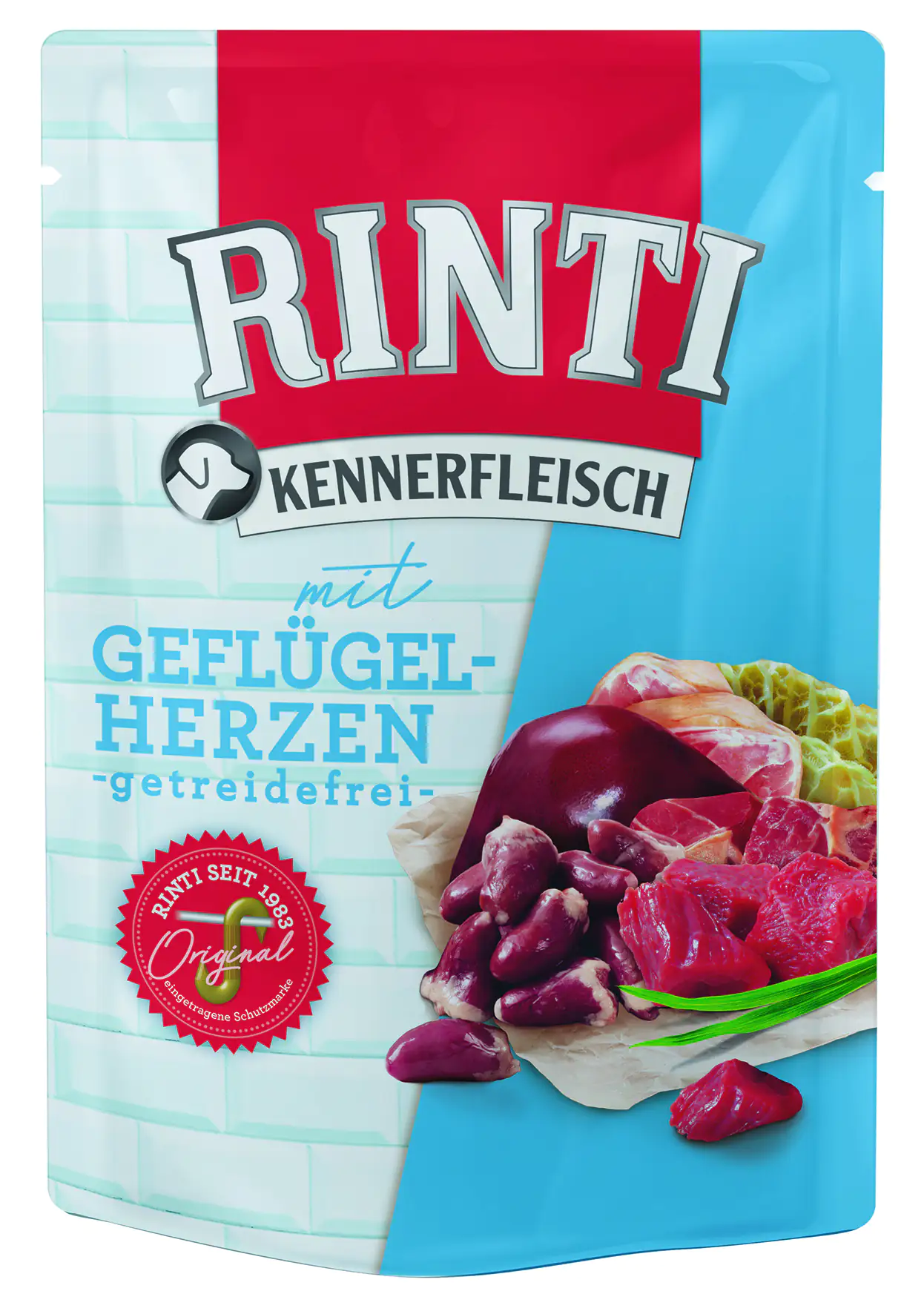 Rinti Hundenassfutter Kennerfleisch Geflügelherzen 400 g