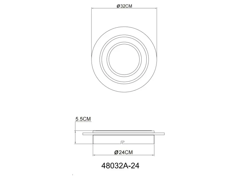 Globo Deckenleuchte Jayden 32 x 5,5 cm Ø x H schwarz warmweiß