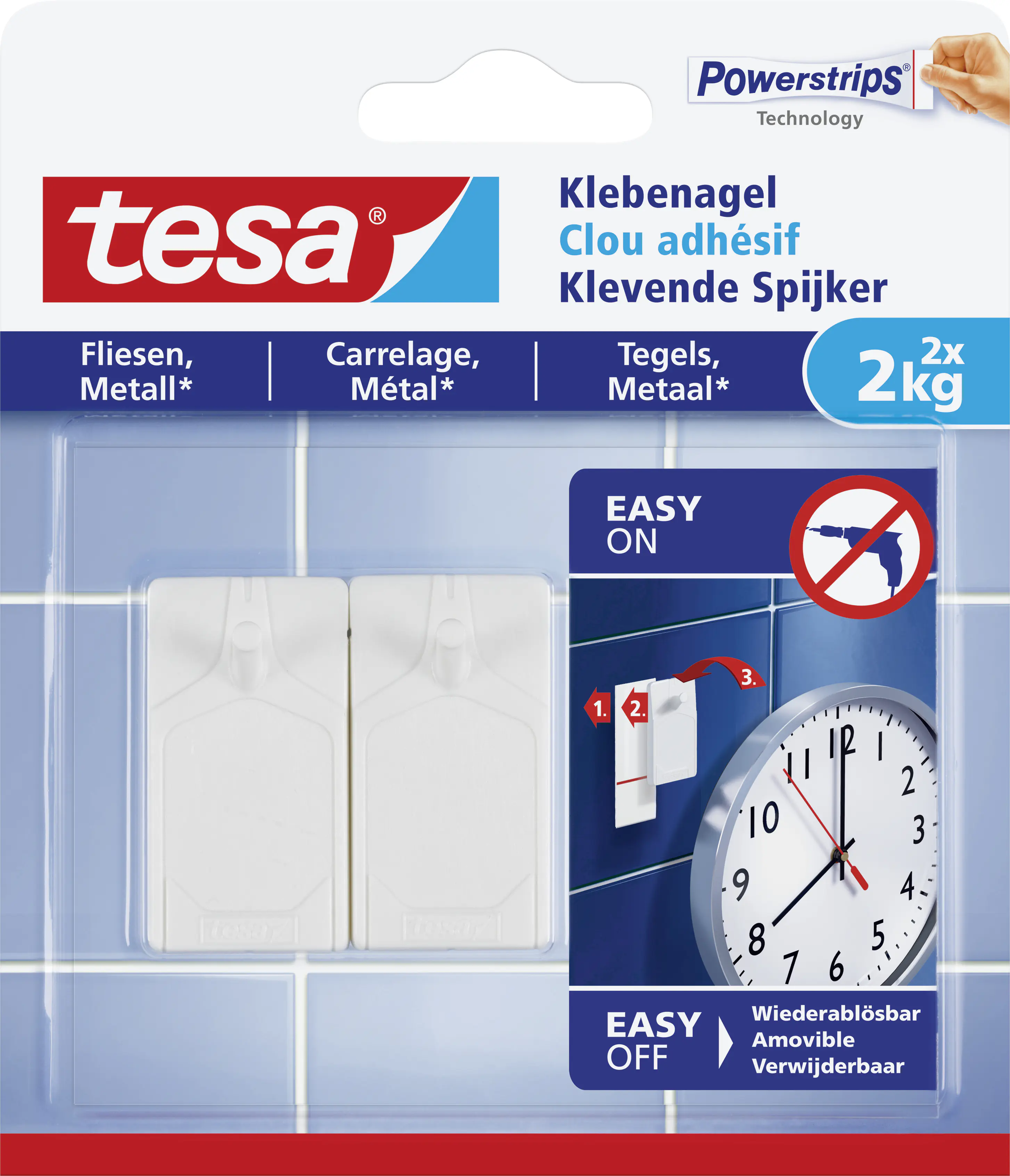 tesa Klebenagel Traglast 2 kg, 2 Stück