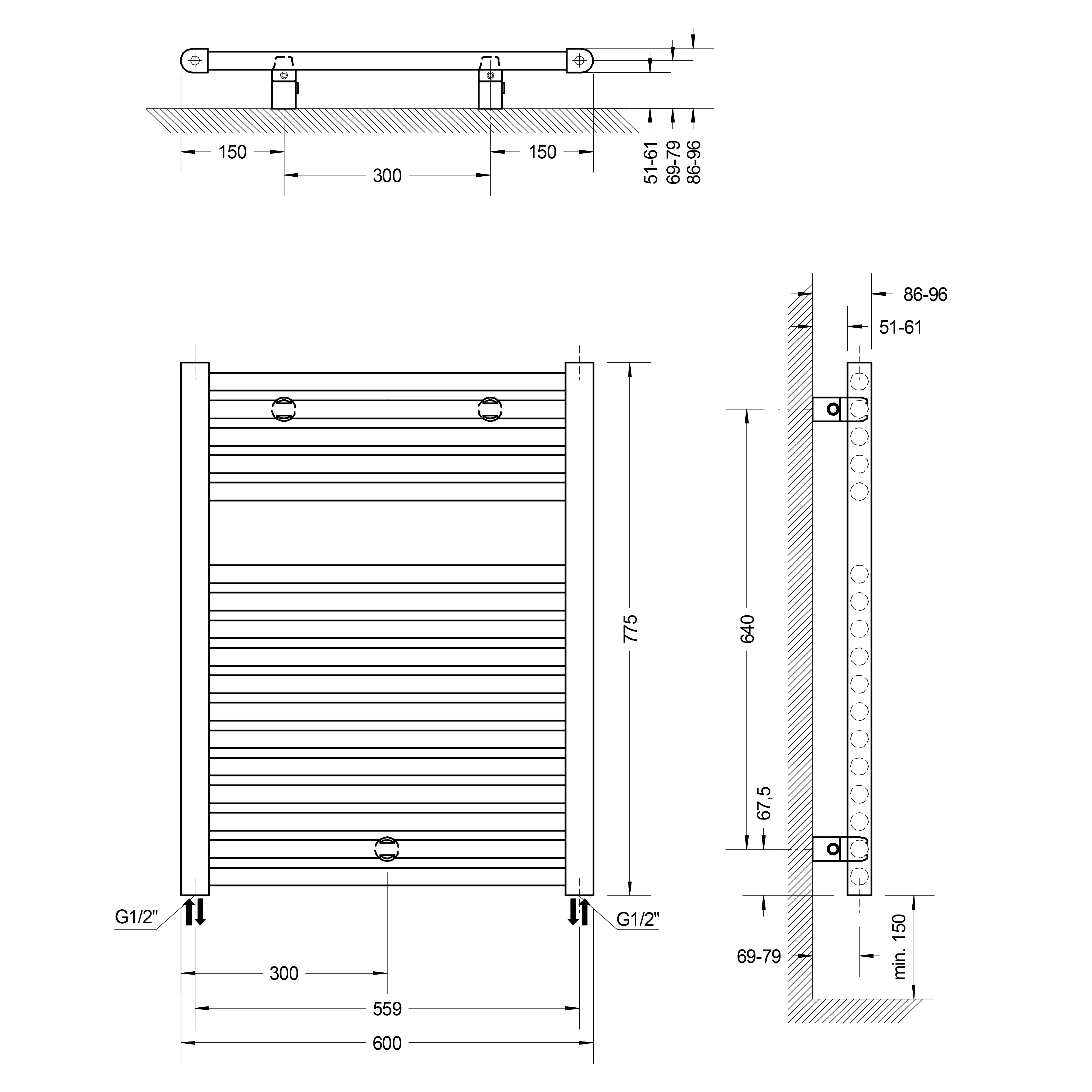 Schulte Badheizkörper München 77,5 x 60 cm 532 Watt