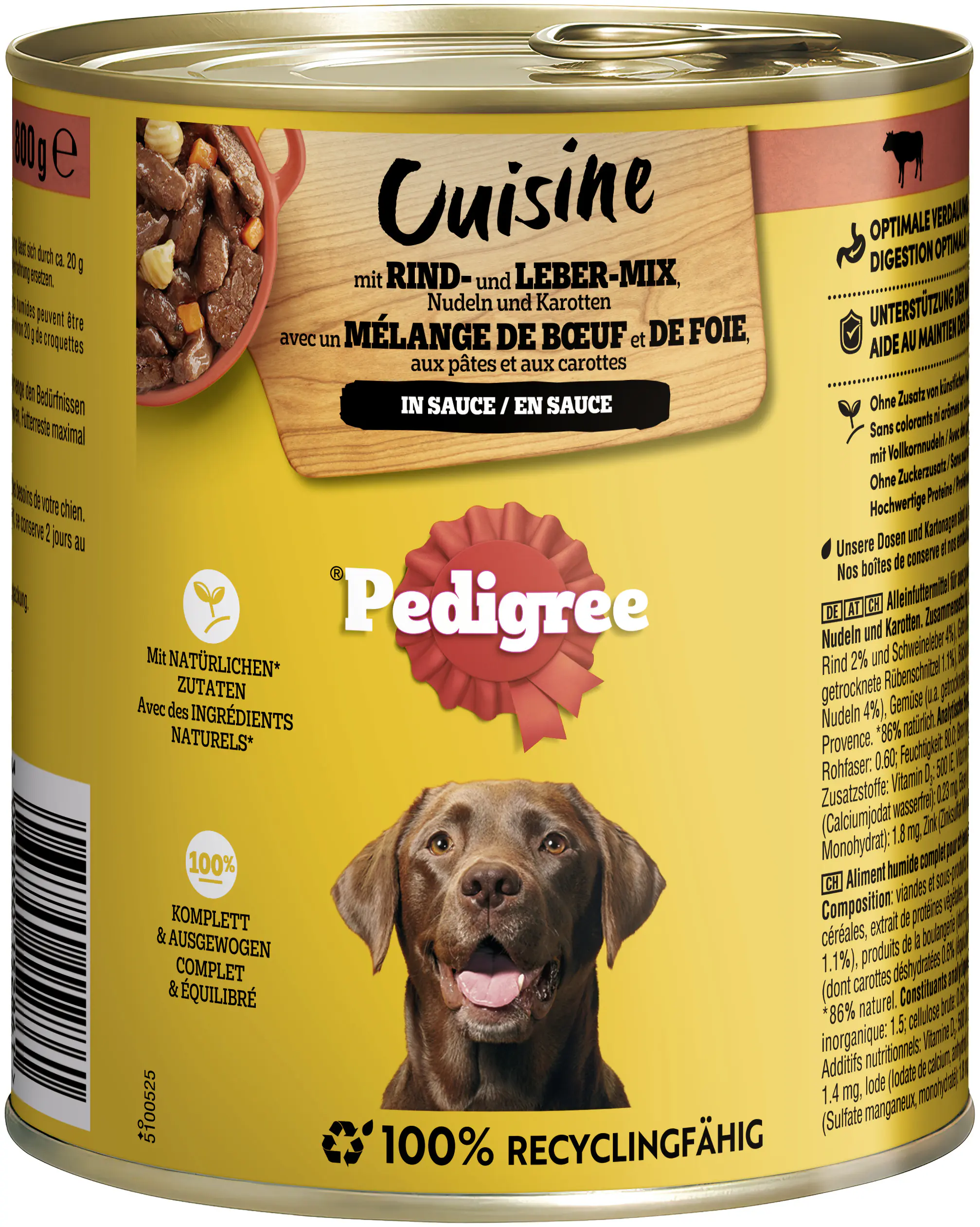 Pedigree Cuisine Hundenassfutter Adult 800 g Rind