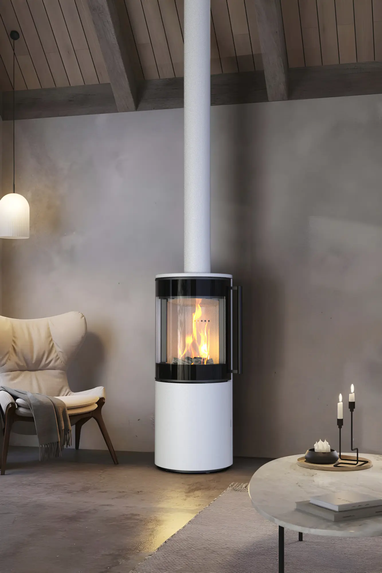 Thermia Kaminofen Xena Mini Stahl weiß 7 kW