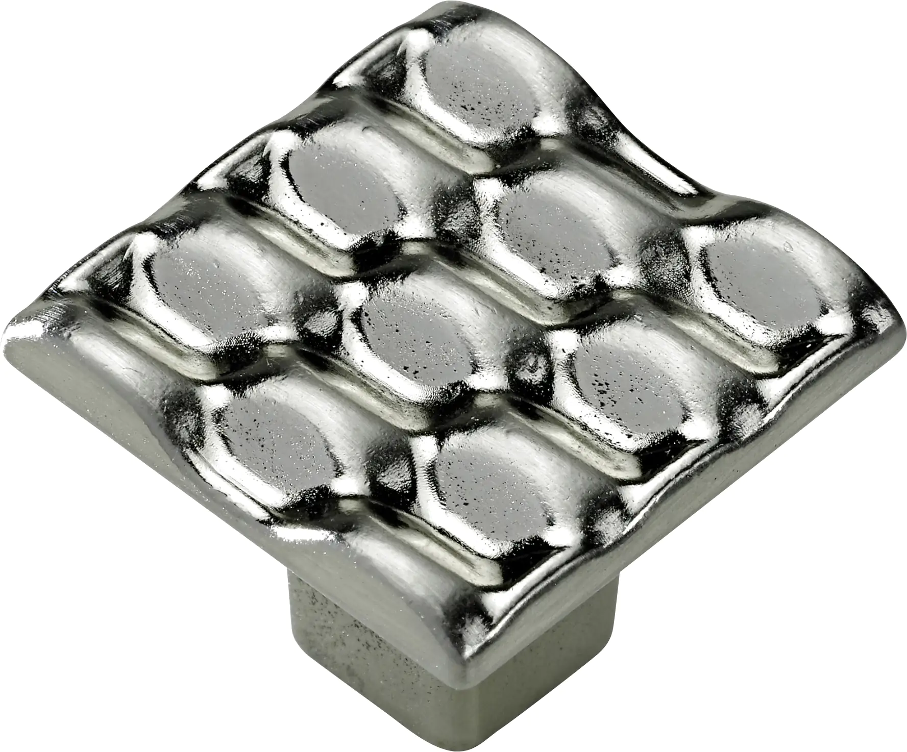 Hettich Möbelknopf Zinkdruckguss Edelstahl-Optik 25,0 x 25,0 mm - 1 Stück