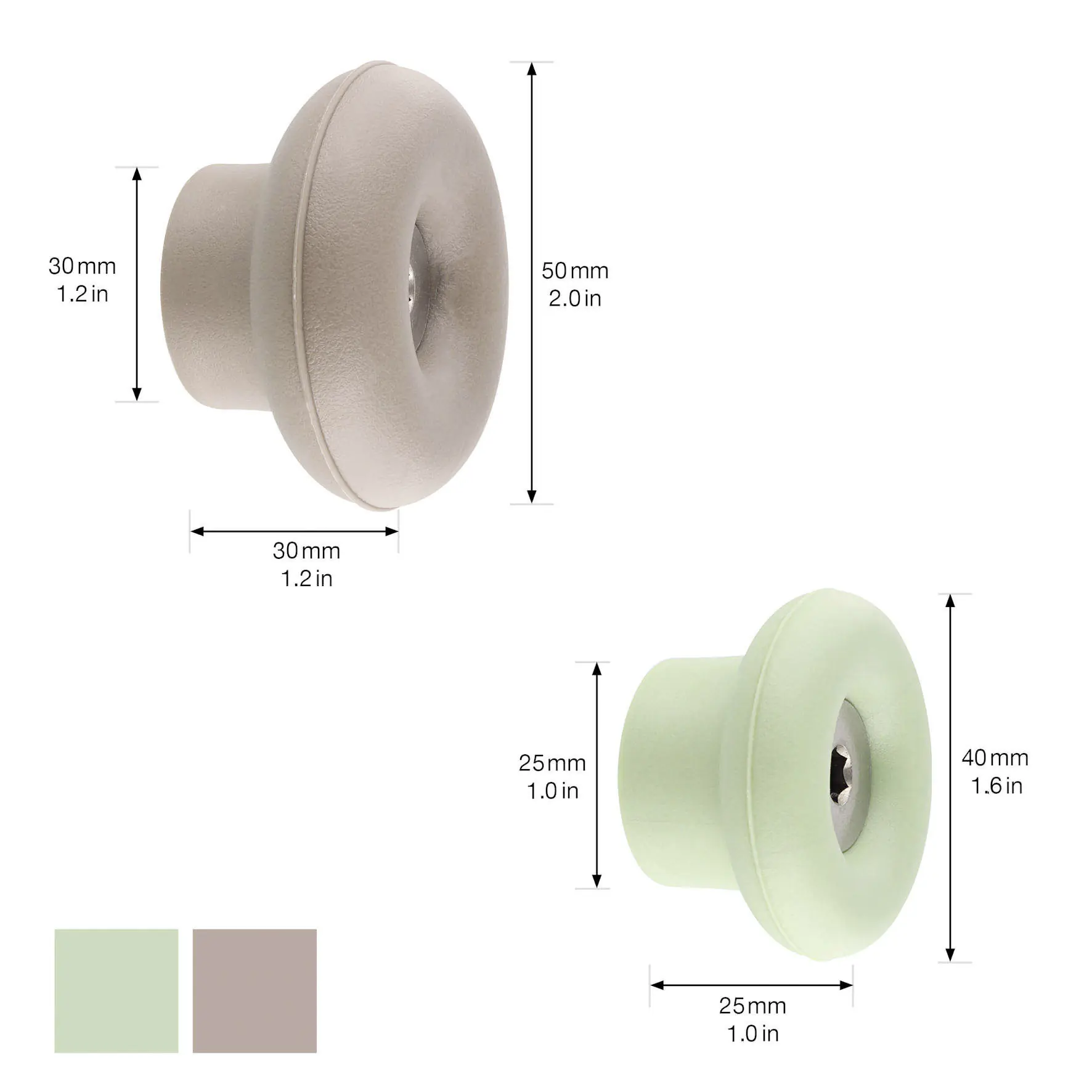 Wagner Wandhaken-Set hooks4home Dot Tragkraft bis 2 kg Kunststoff grün taupe 4 Stück