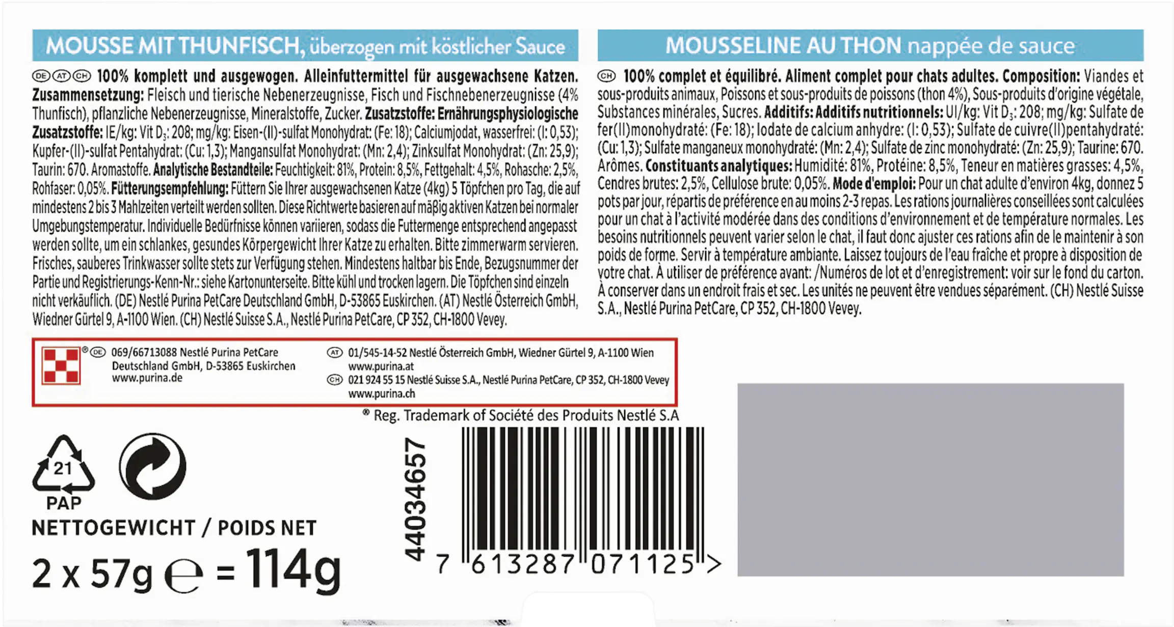 Gourmet Revelations Katzenfutter Mousse mit Thunfisch 2 x 57 g Gourmet Revelations Katzenfutter Mousse mit Thunfisch 2 x 57 g