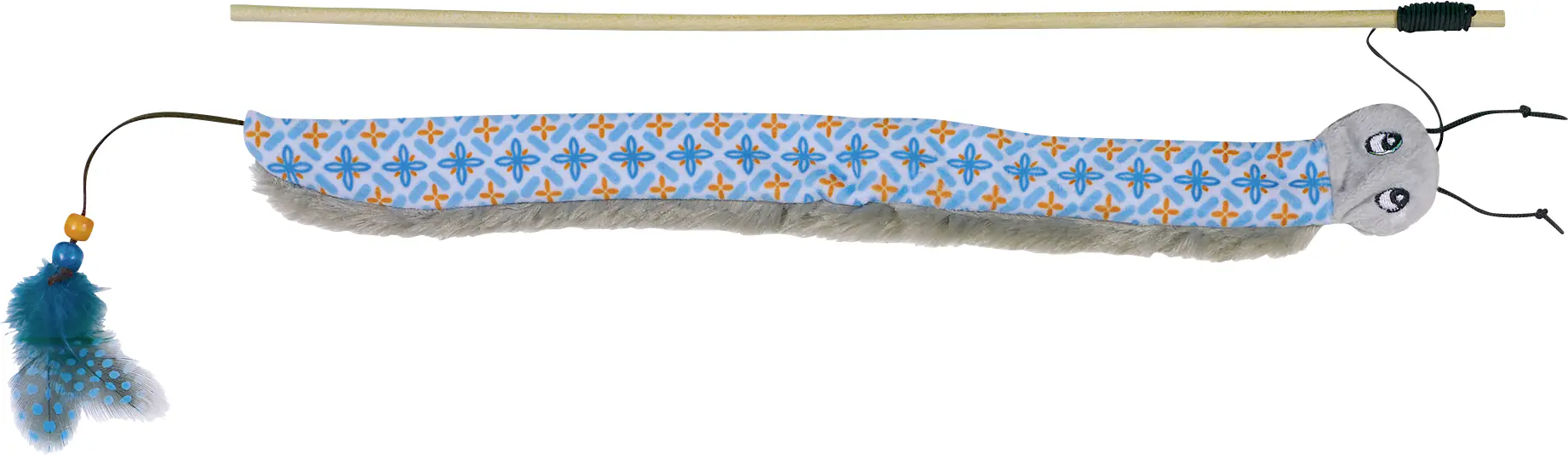 Nobby Katzenangel mit Plüschwurm blau