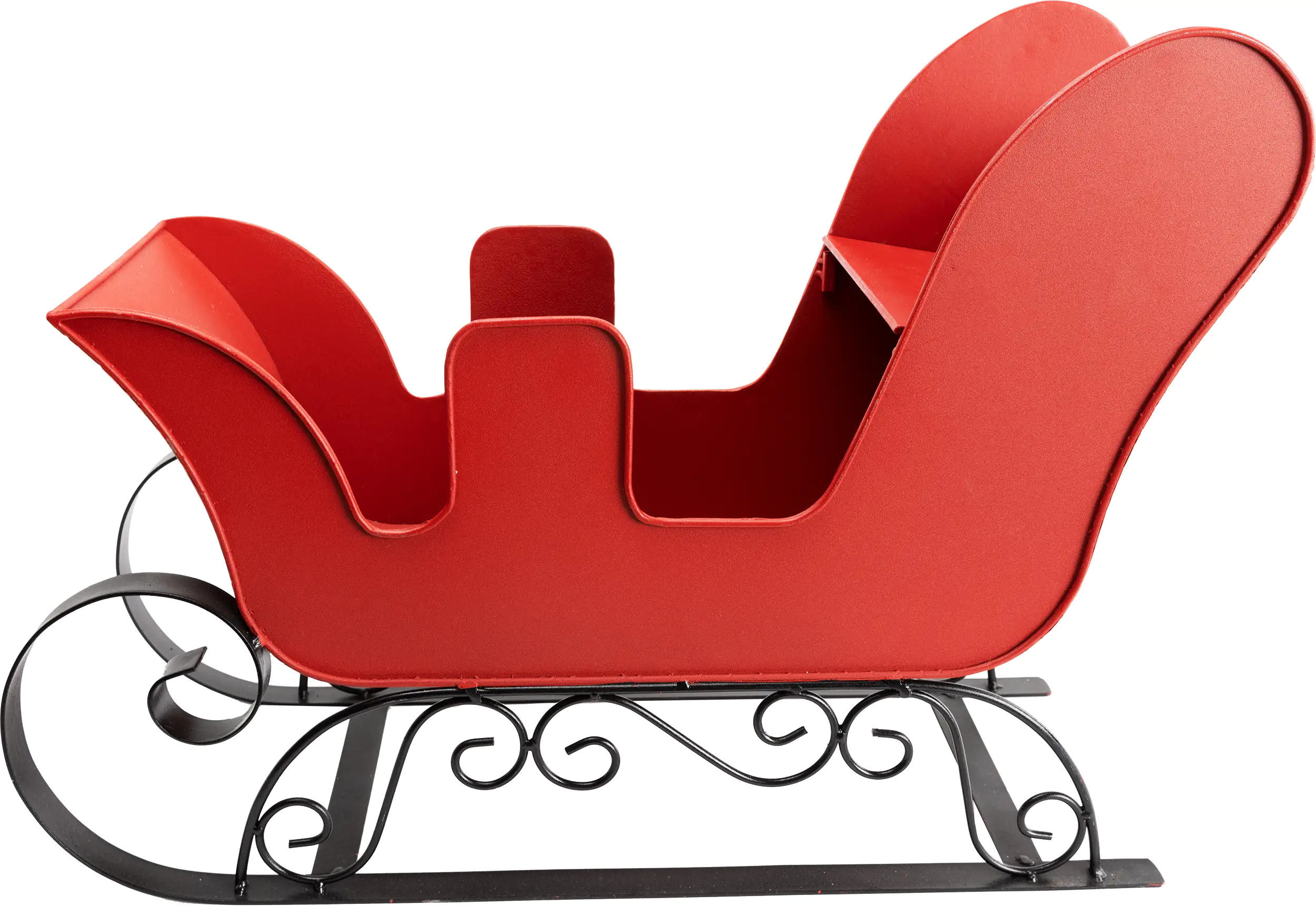 TrendLine Dekofigur Metall Schlitten 55 x 39 cm rot