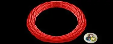 Textilkabel verseilt 3 x 0,75 - 1 Meter, neonrot