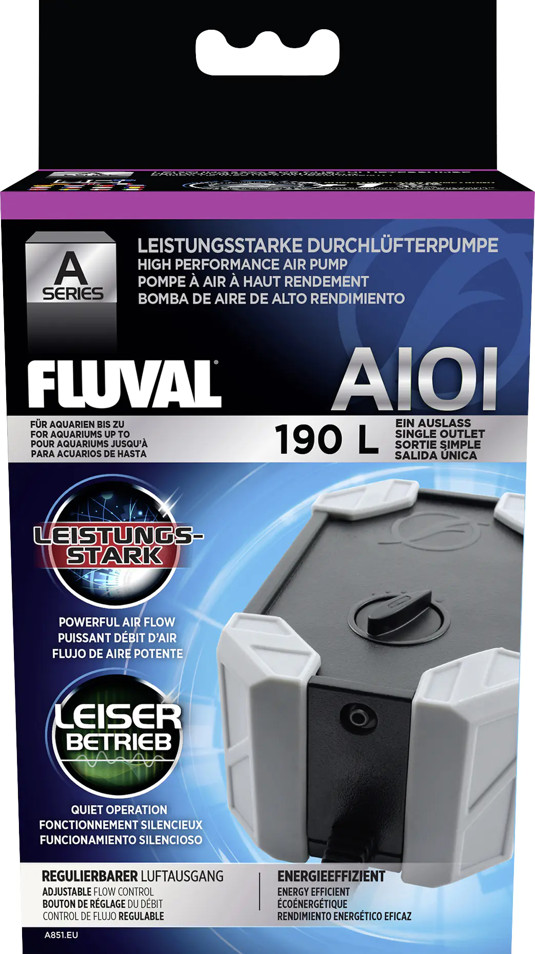 Fluval A 101 Durchlüfterpumpe für Aquarien bis 190 L