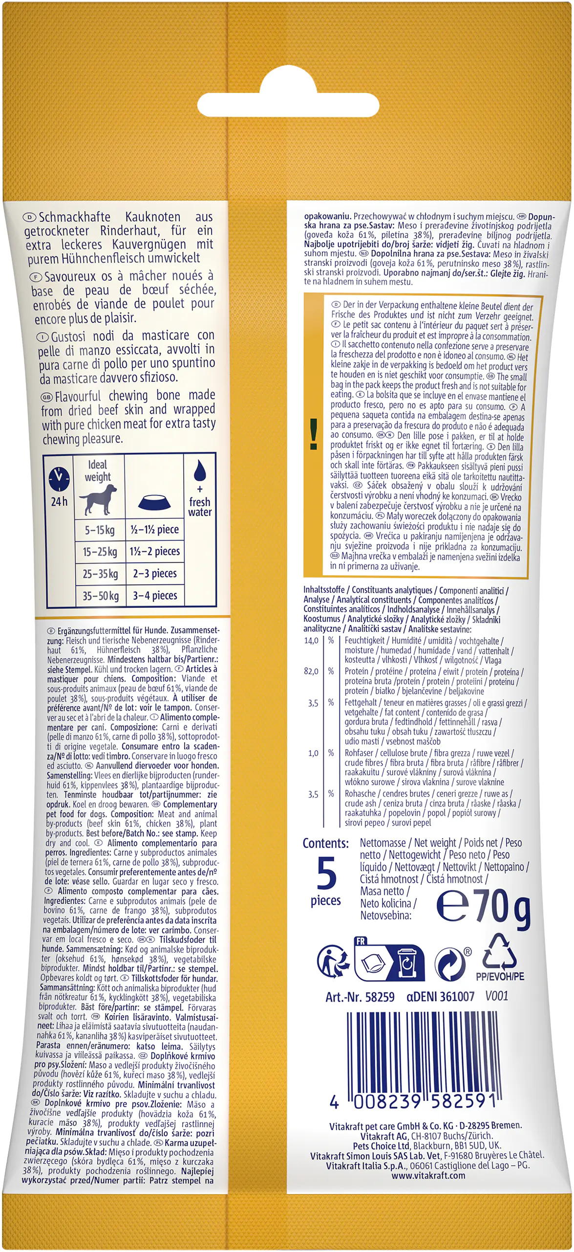 Vitakraft DeliChews Kauknoten Huhn 5 Stück