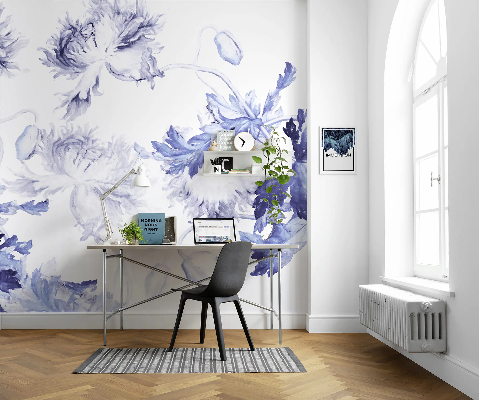 Komar Vlies Fototapete Blue Silhouettes 350 x 250 cm 