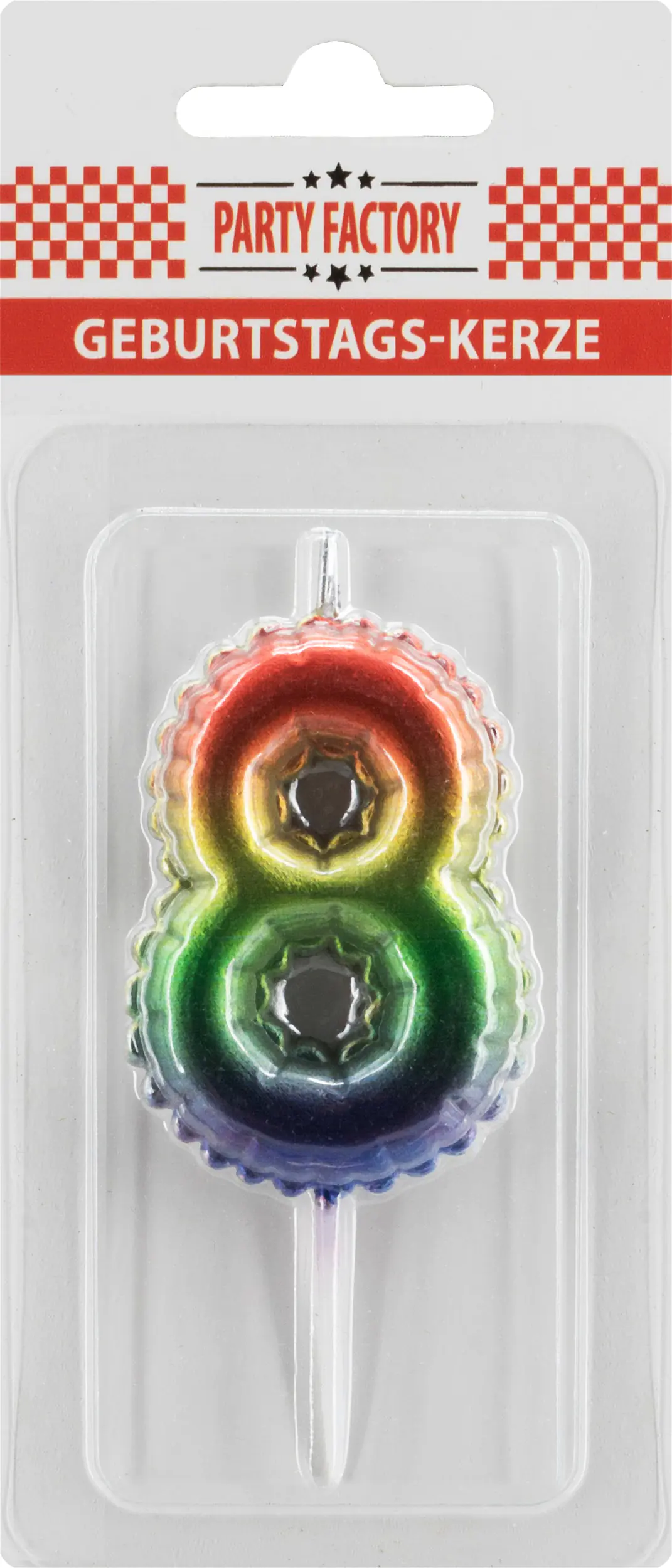 Geburtstagskerze Ballon Zahl 8 bunt 6 cm - 1 Stück