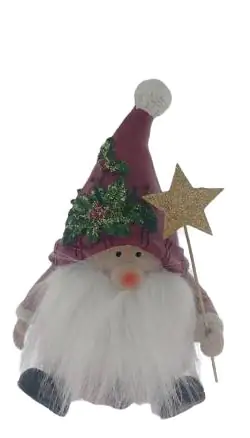TrendLine Dekofigur Zwerg mit Sternstab 17 x 12 cm rot-grün