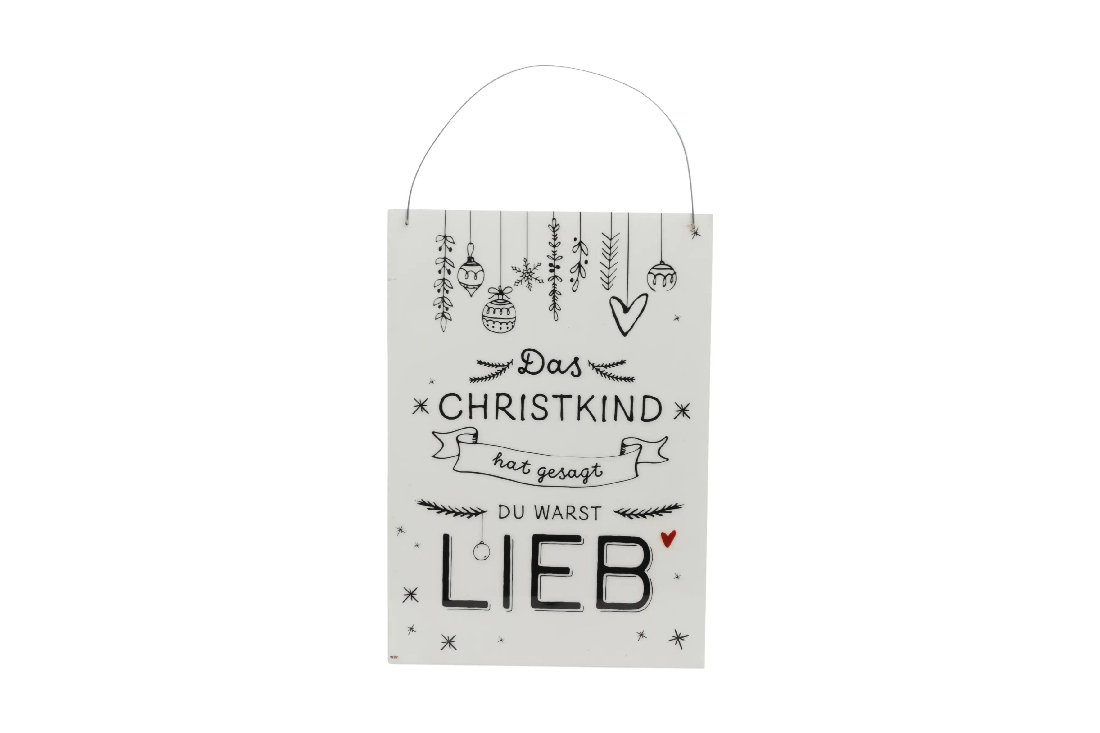 Freese Holz-Türschild Das Christkind hat gesagt, weiß, 23 x 16 cm
