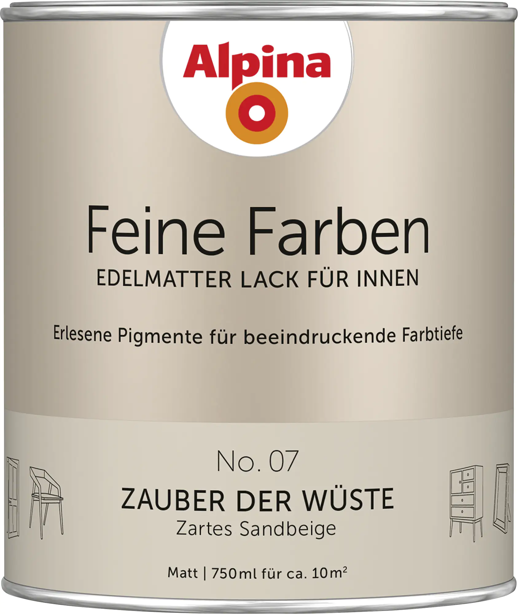 Alpina Feine Farben Lack No. 07 Zauber der Wüste  sandbeige edelmatt 750 ml