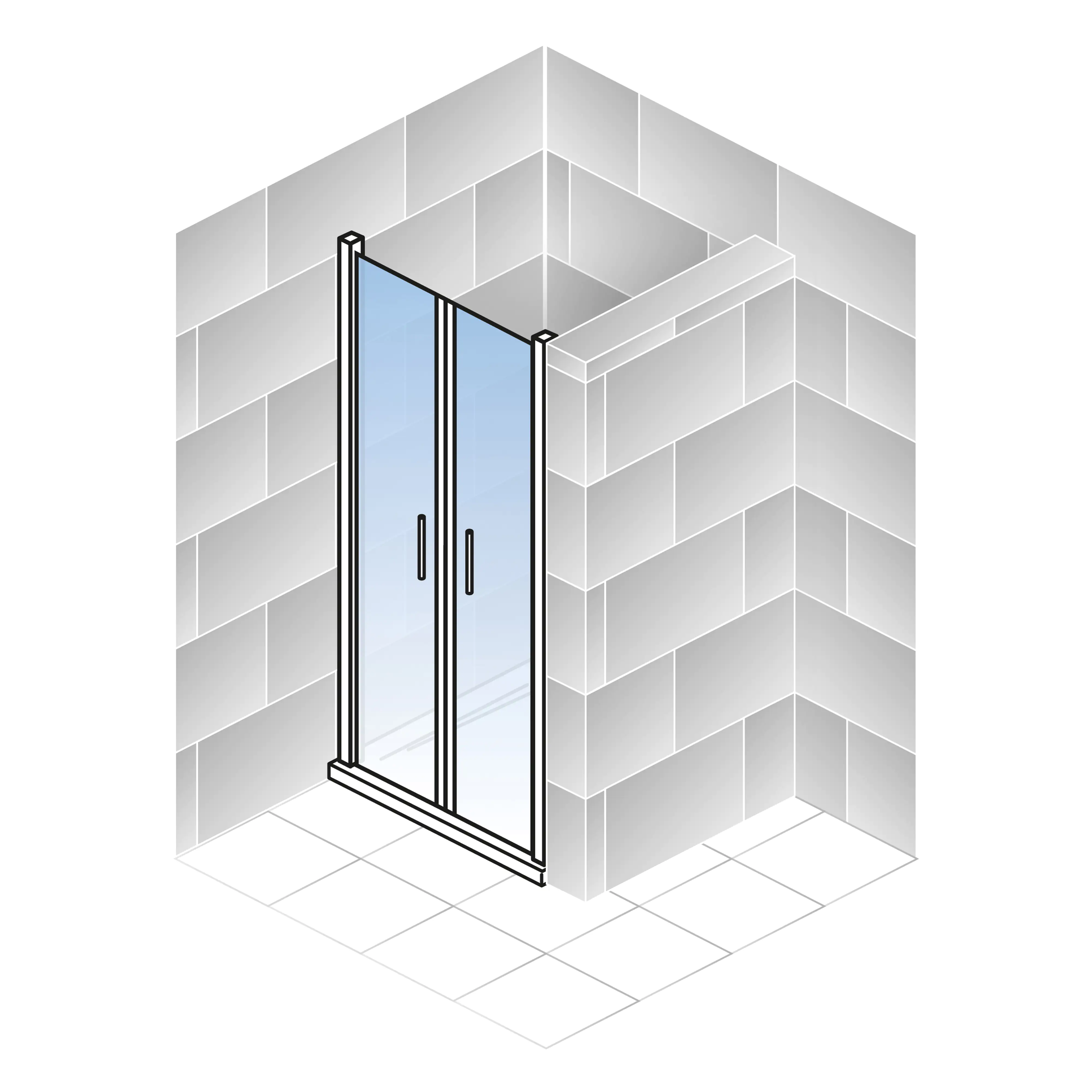 Schulte Pendeltür Seitenwand 90 x 90 x 192 cm Alexa Style 2.0