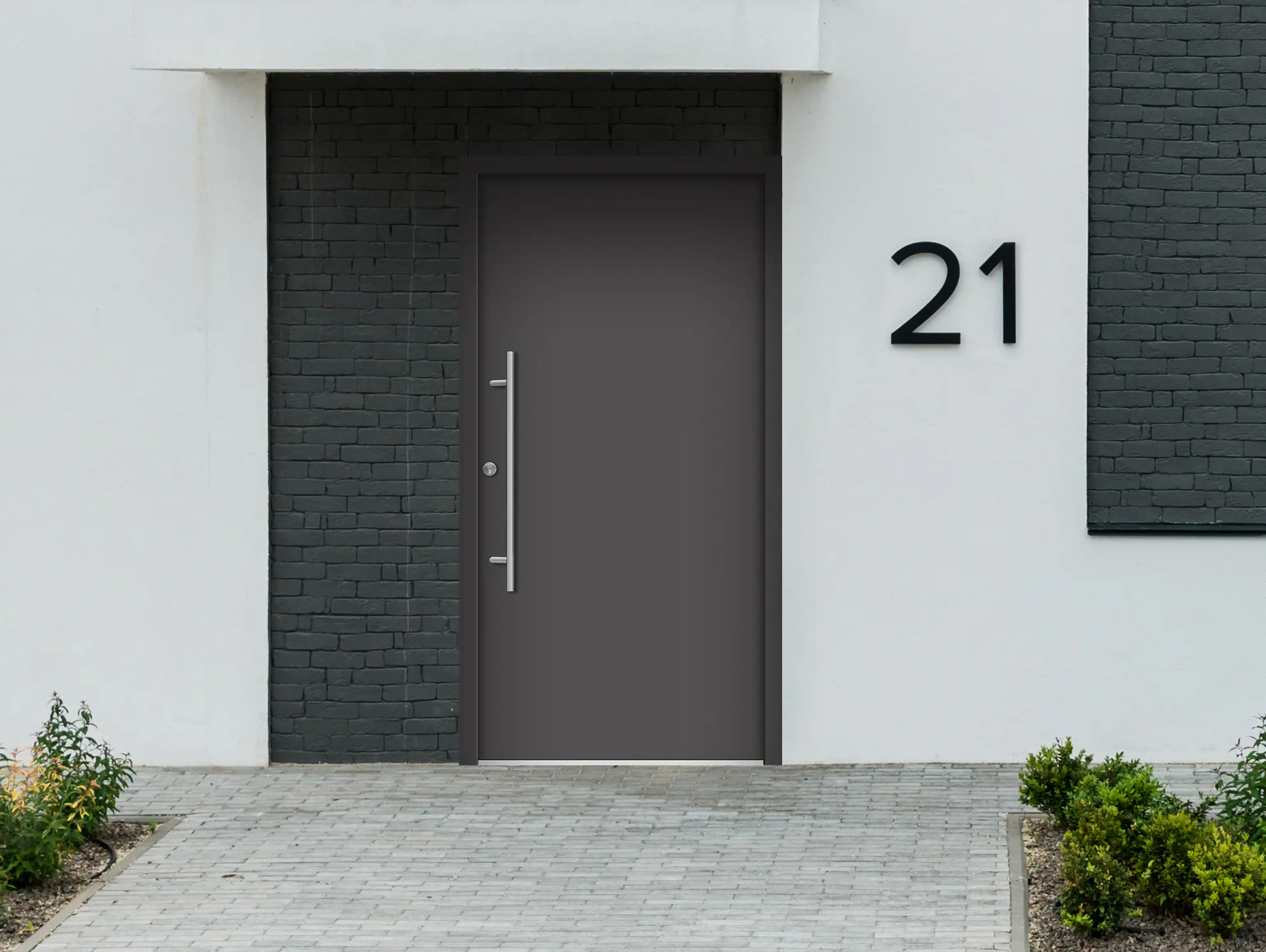 Splendoor Haustür Passivedoor Premium B05 Anthrazit DIN Links 100 x 210 cm