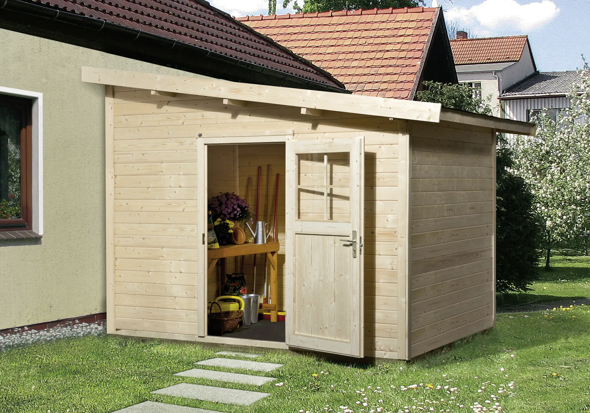 Weka Gartenhaus Typ 260 300 x 235 cm natur