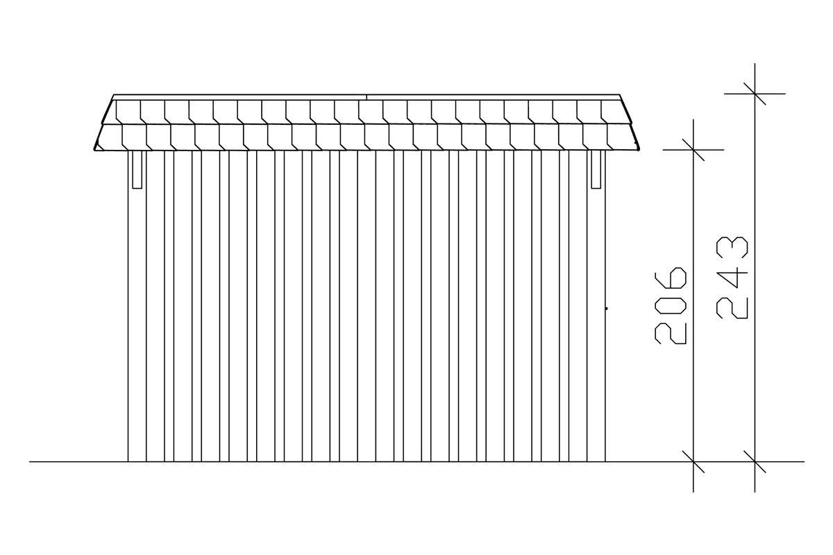 SKAN HOLZ Carport Wendland mit Abstellraum 362 x 870 cm mit Aluminiumdach