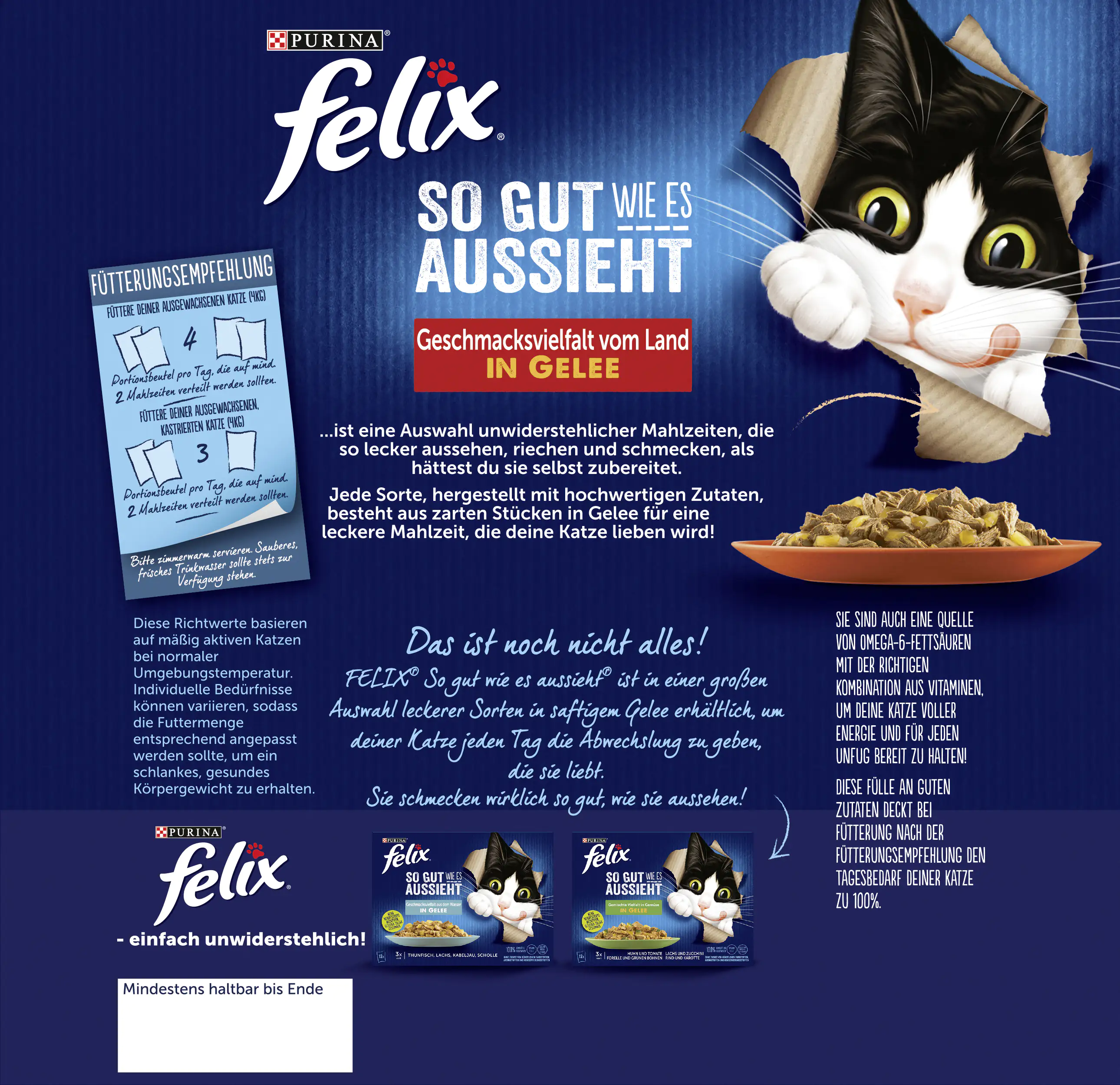 Felix So gut wie es aussieht in Gelee Geschmacksvielfalt vom Land 24x 85g Felix So gut wie es aussieht in Gelee Geschmacksvielfalt vom Land 24x 85g