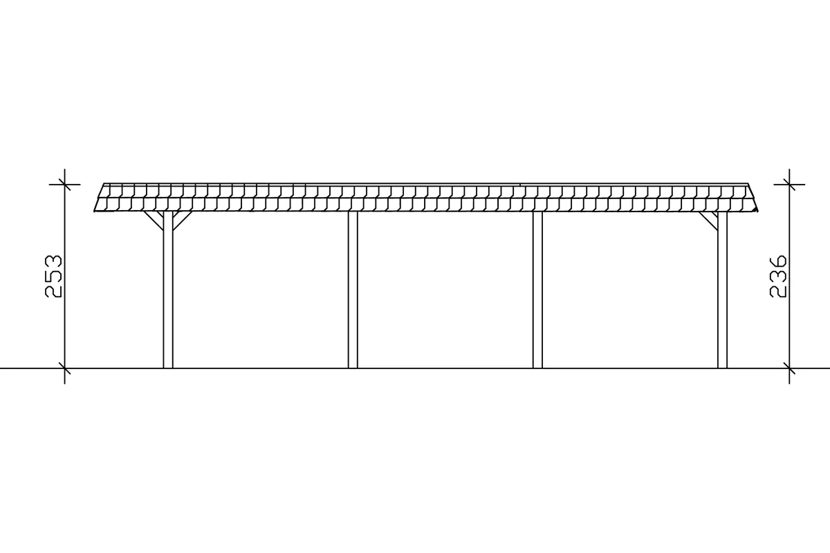 SKAN HOLZ Carport Wendland 630 x 879 cm mit Aluminiumdach