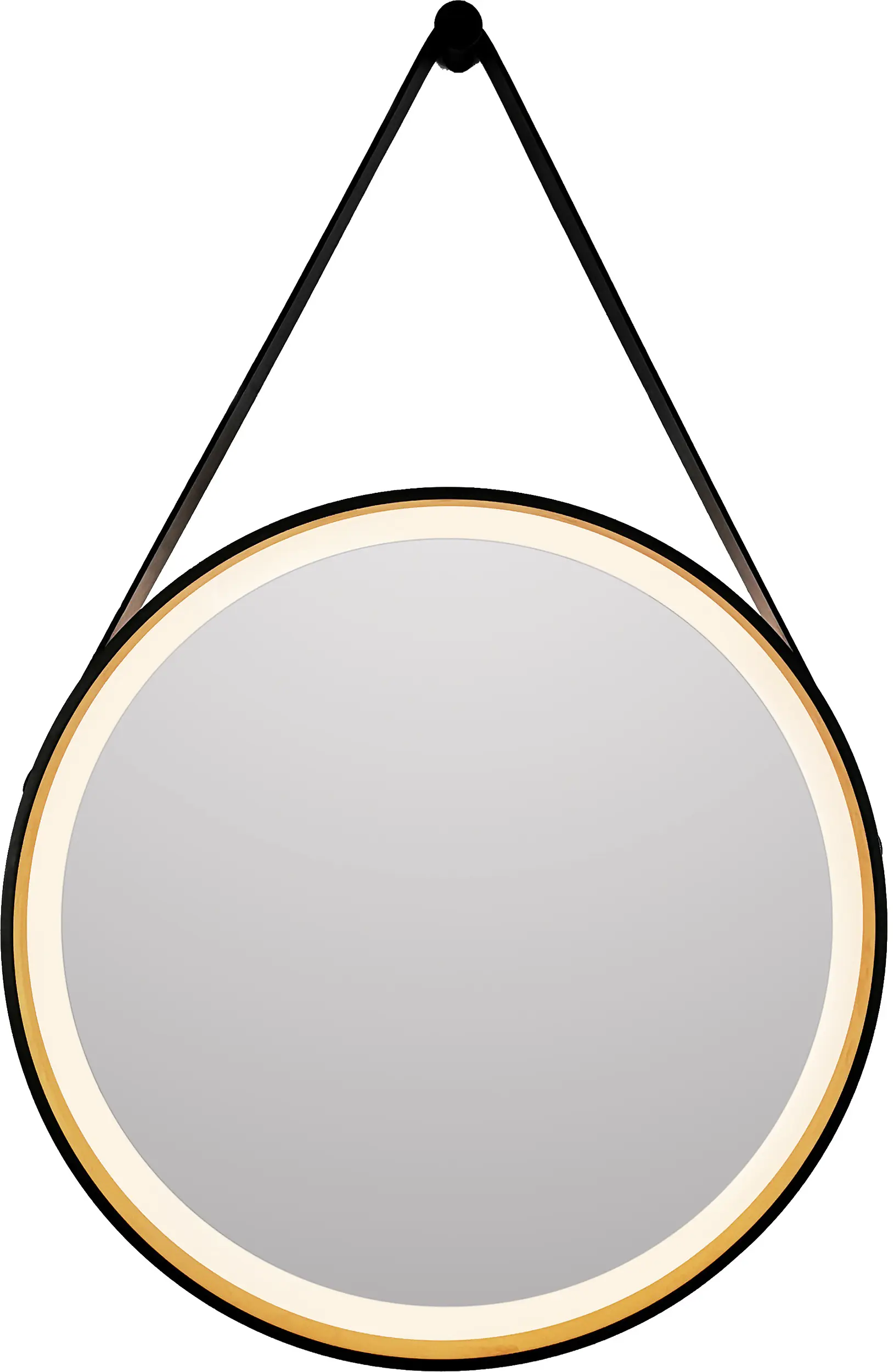 DSK LED Lichtspiegel Black Verano Ø55 cm, außen schwarz und innen gold