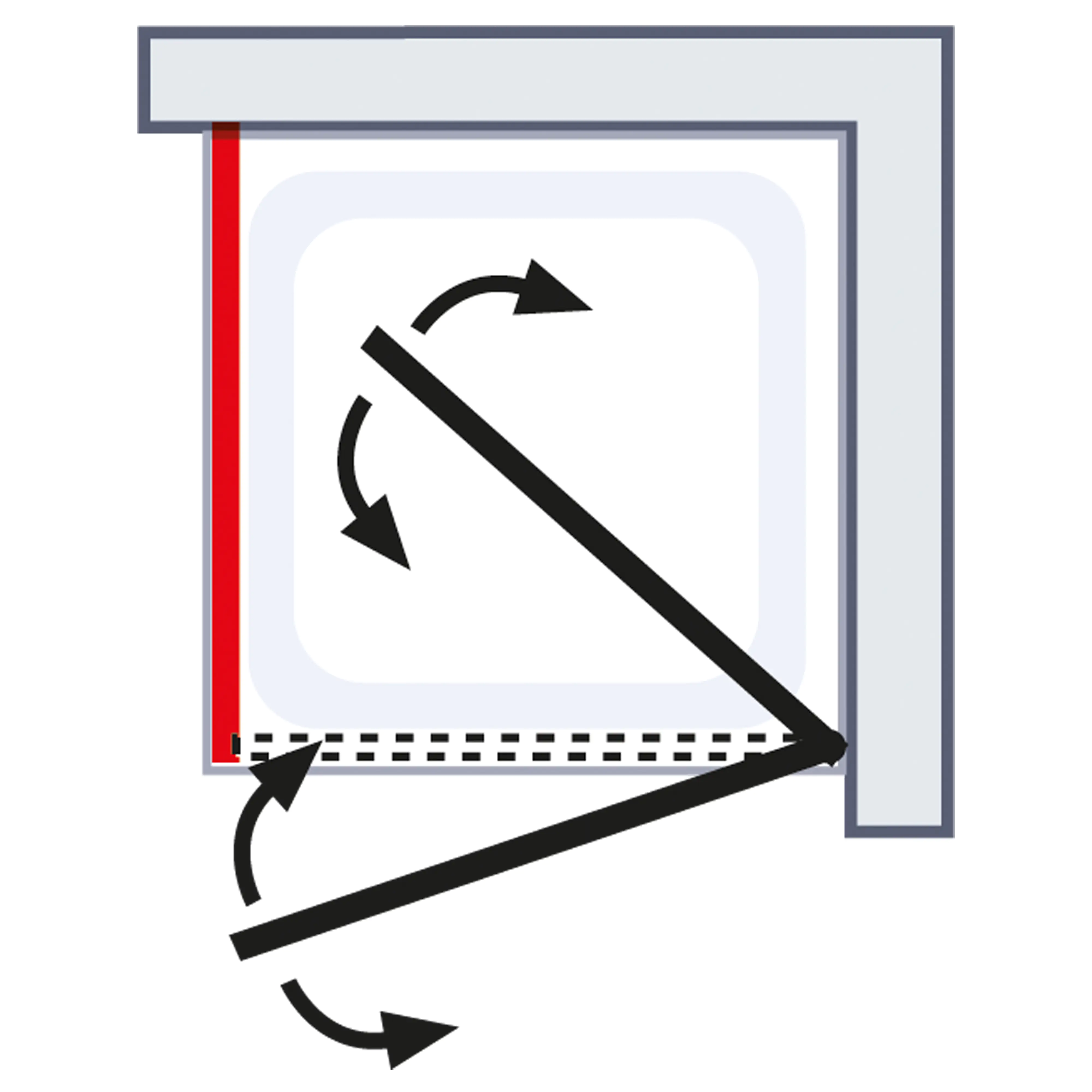 4060991061035_6 Schulte Drehtür pendelbar Seitenwand 100 x 100 cm Toura