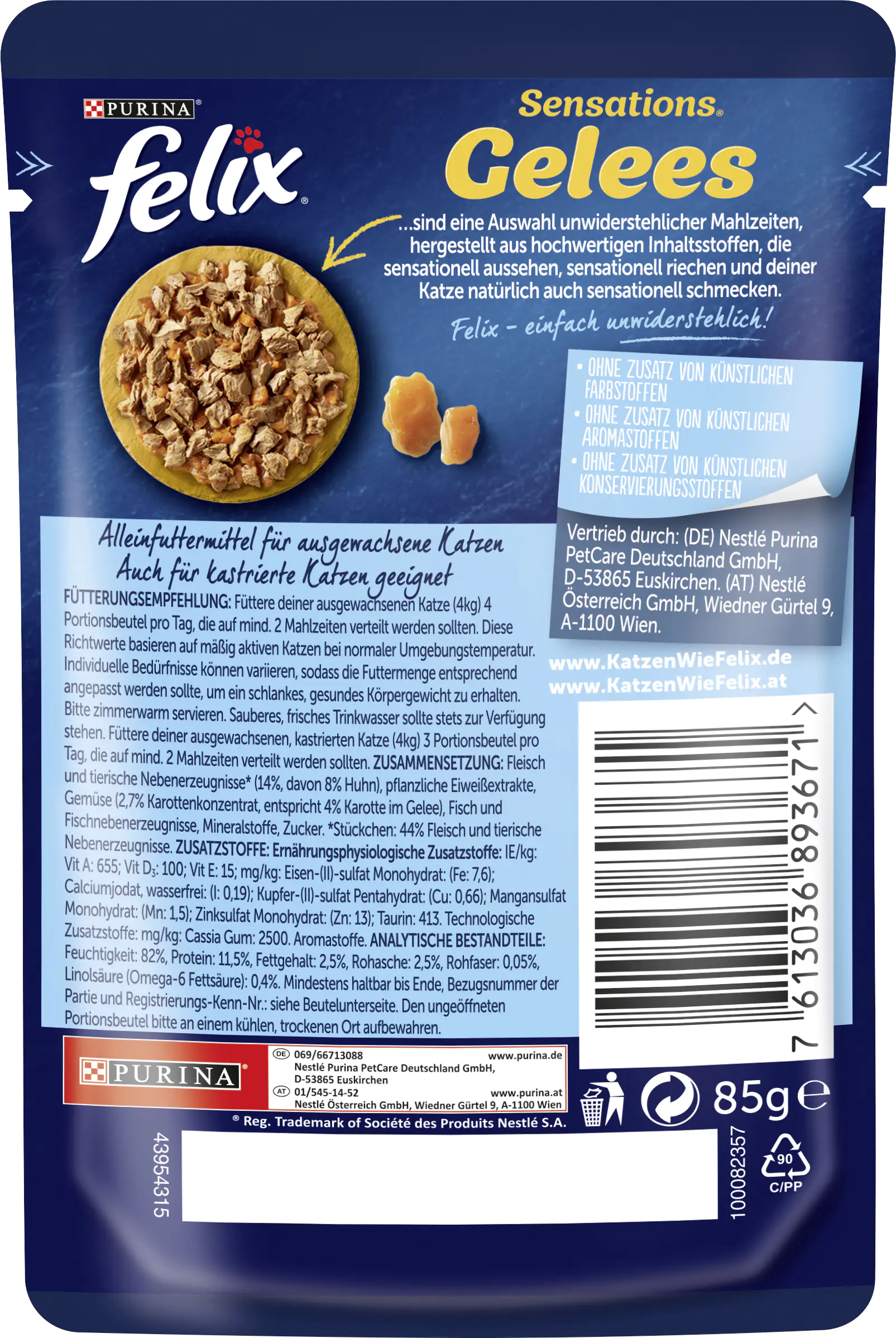 Felix Sensations Gelees Huhn & Karotte 85 g Felix Sensations Gelees Huhn & Karotte 85 g