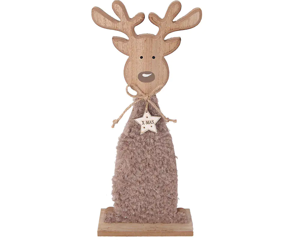 TrendLine Dekofigur Holz Rentier 31 x 13 cm braun