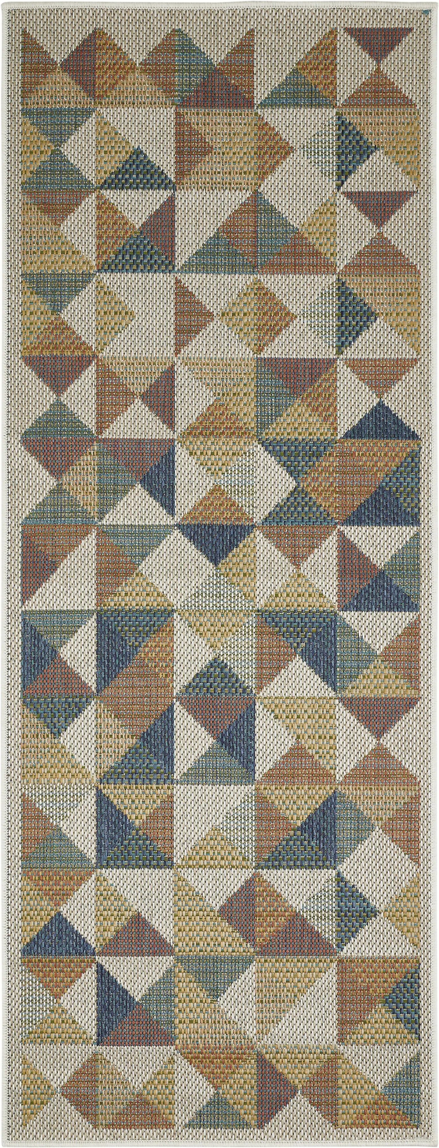 Andiamo Läufer Sedona, Karo Multicolor, 80 x 200 cm