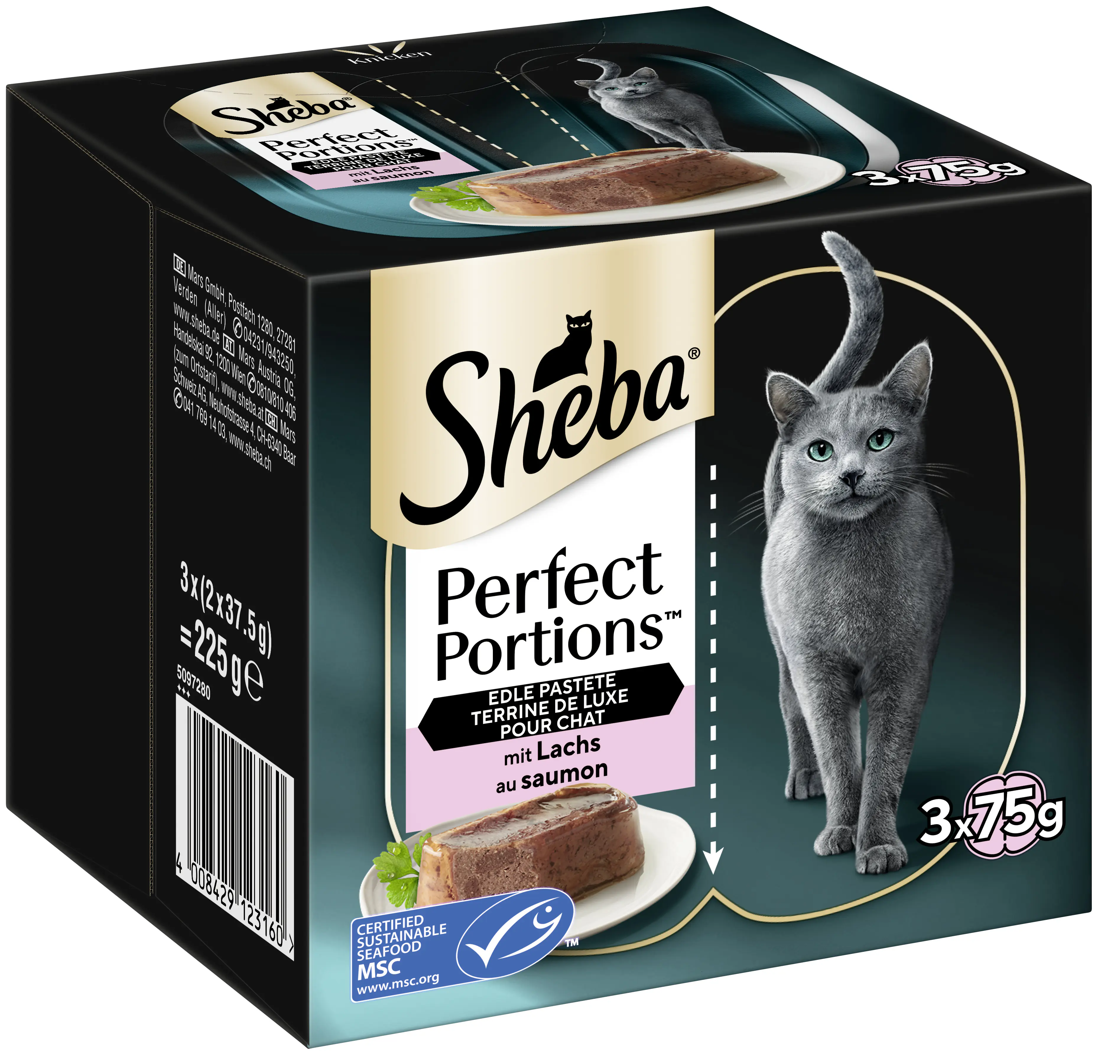 Sheba Perfect Portions Katzennassfutter Adult 6 x 37,5 g Lachs