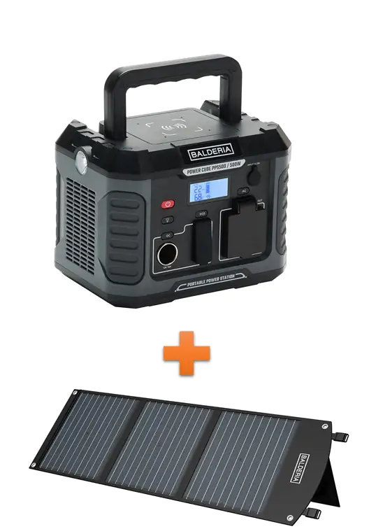 Balderia Powerstation + Solarpanel Solar Power Set PS500-60 Balderia Powerstation + Solarpanel Solar Power Set PS500-60
