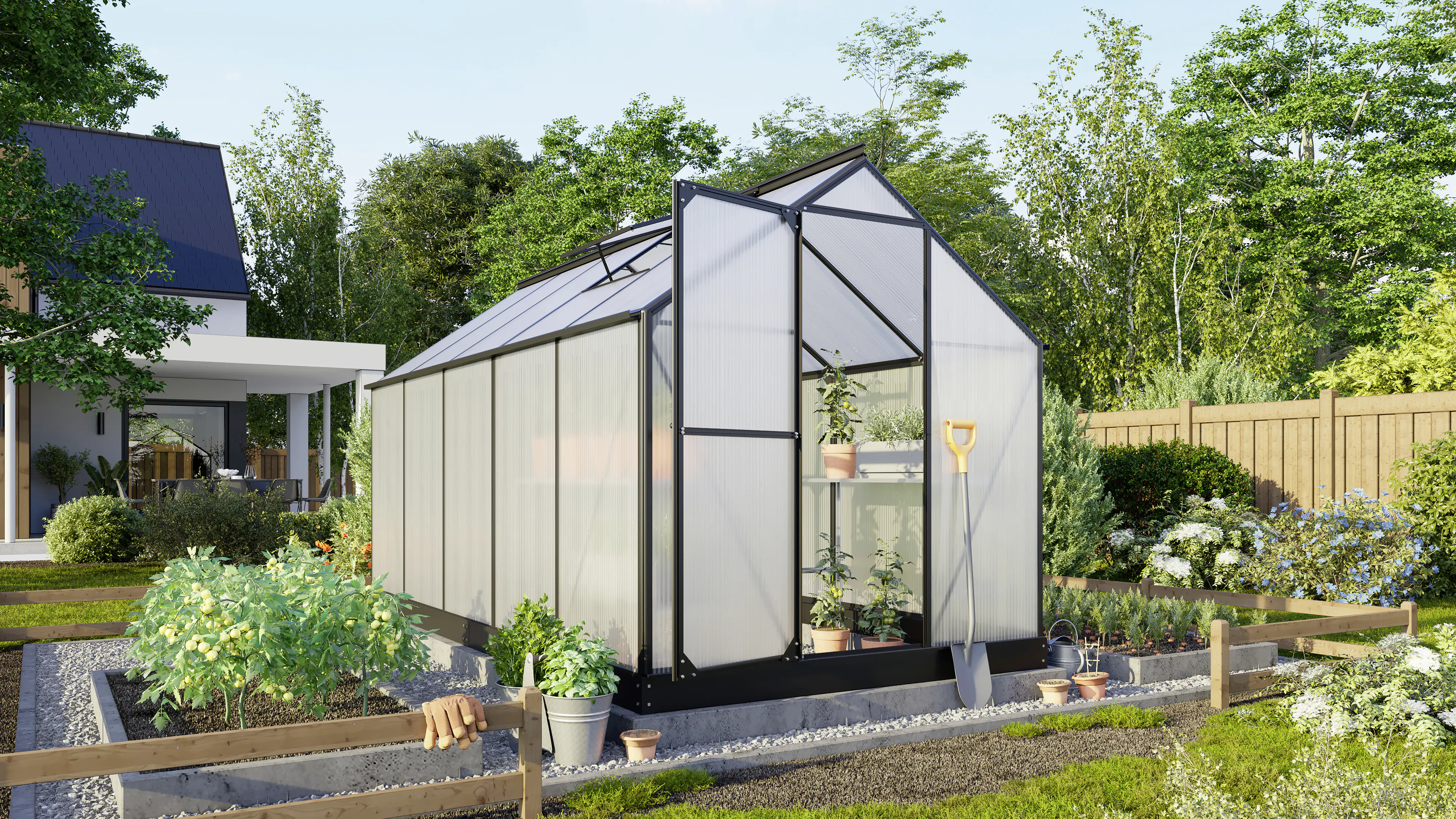 Vitavia Gewächshaus Eos 7500 HKP 4 mm schwarz 377 x 197 cm