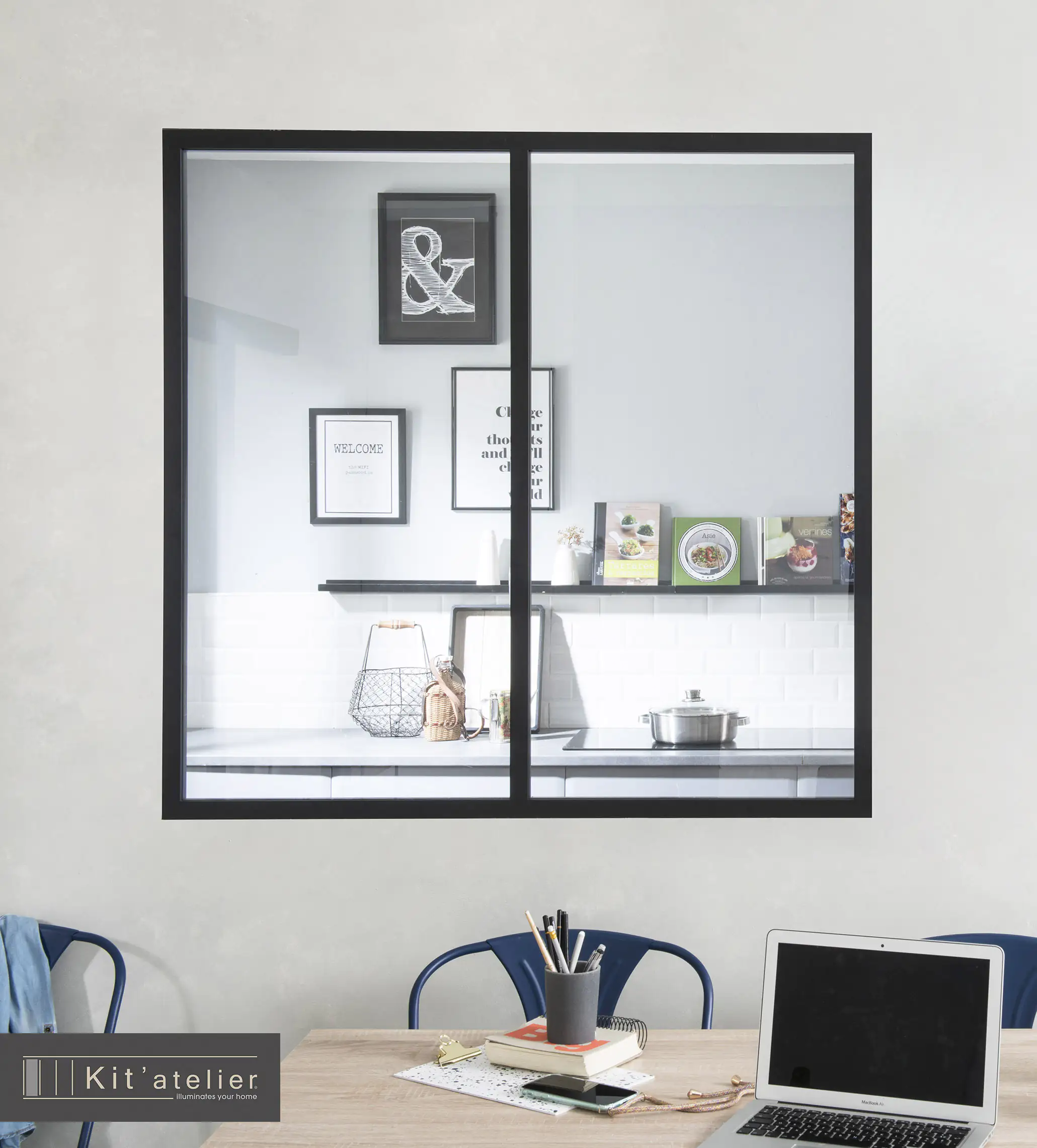 Trennwand Verriere Modulo 2er-Element 123,2 x 120 cm ohne Glas Trennwand Verriere Modulo 2er-Element 123,2 x 120 cm ohne Glas