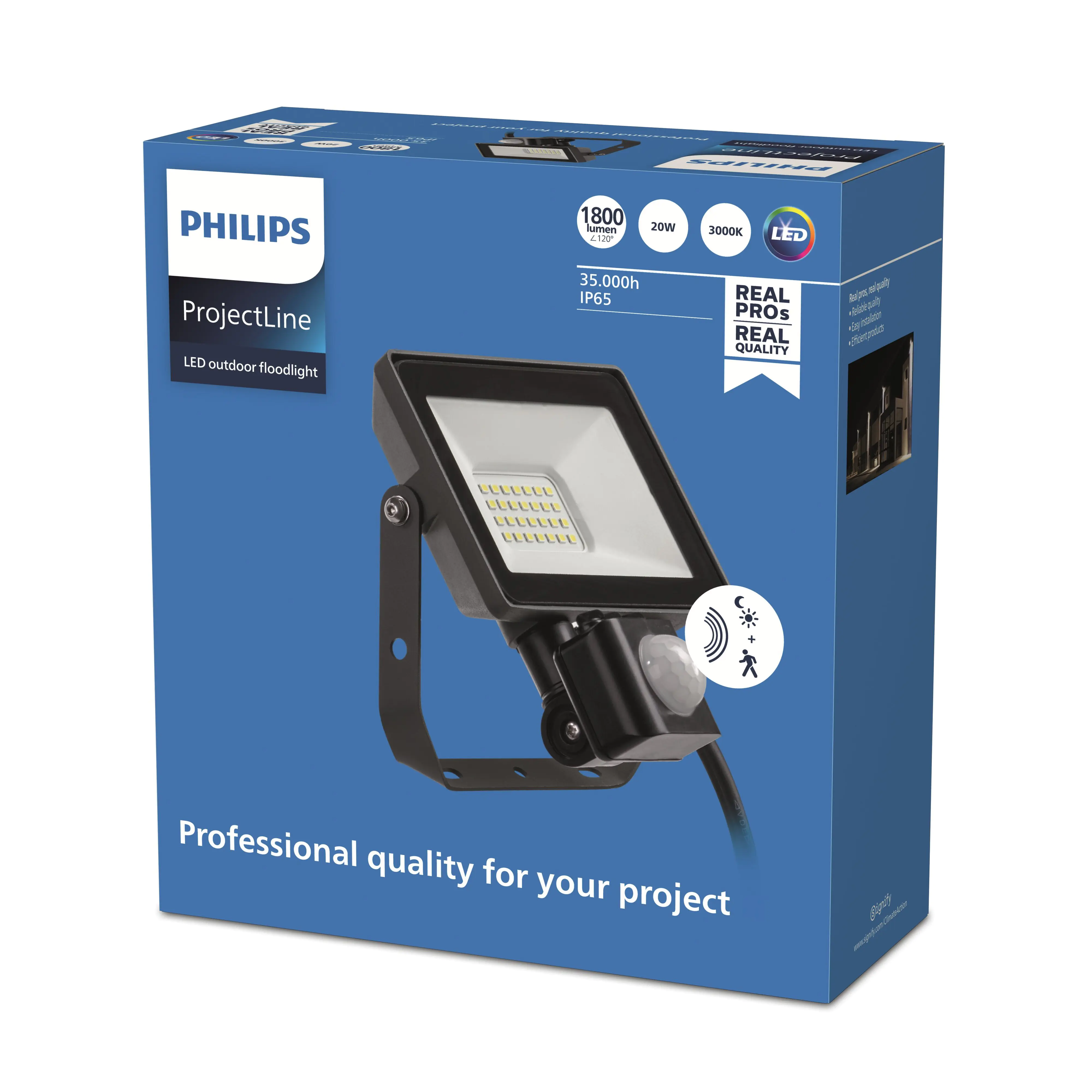 Philips LED Außenstrahler Projectline schwarz 20 W 1800 lm mit Bewegungsmelder Philips LED Außenstrahler Projectline schwarz 20 W 1800 lm mit Bewegungsmelder