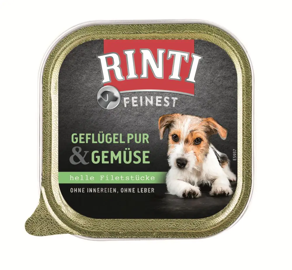 4000158921222 Rinti Feinest Geflügel pur & Gemüse 150 g Adult