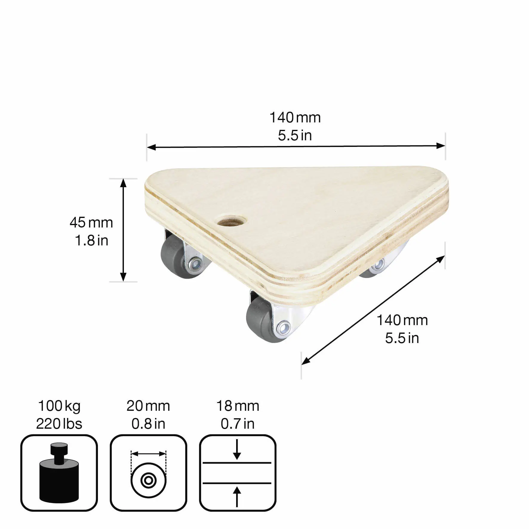 Wagner Transportroller 14 x 14 cm Traglast 100 kg Wagner Transportroller 14 x 14 cm Traglast 100 kg