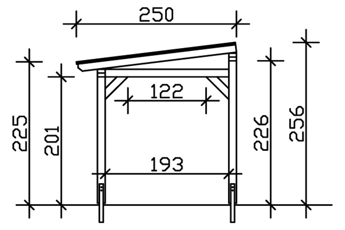 SKAN HOLZ Terrassenüberdachung Siena 434 x 250 cm Leimholz