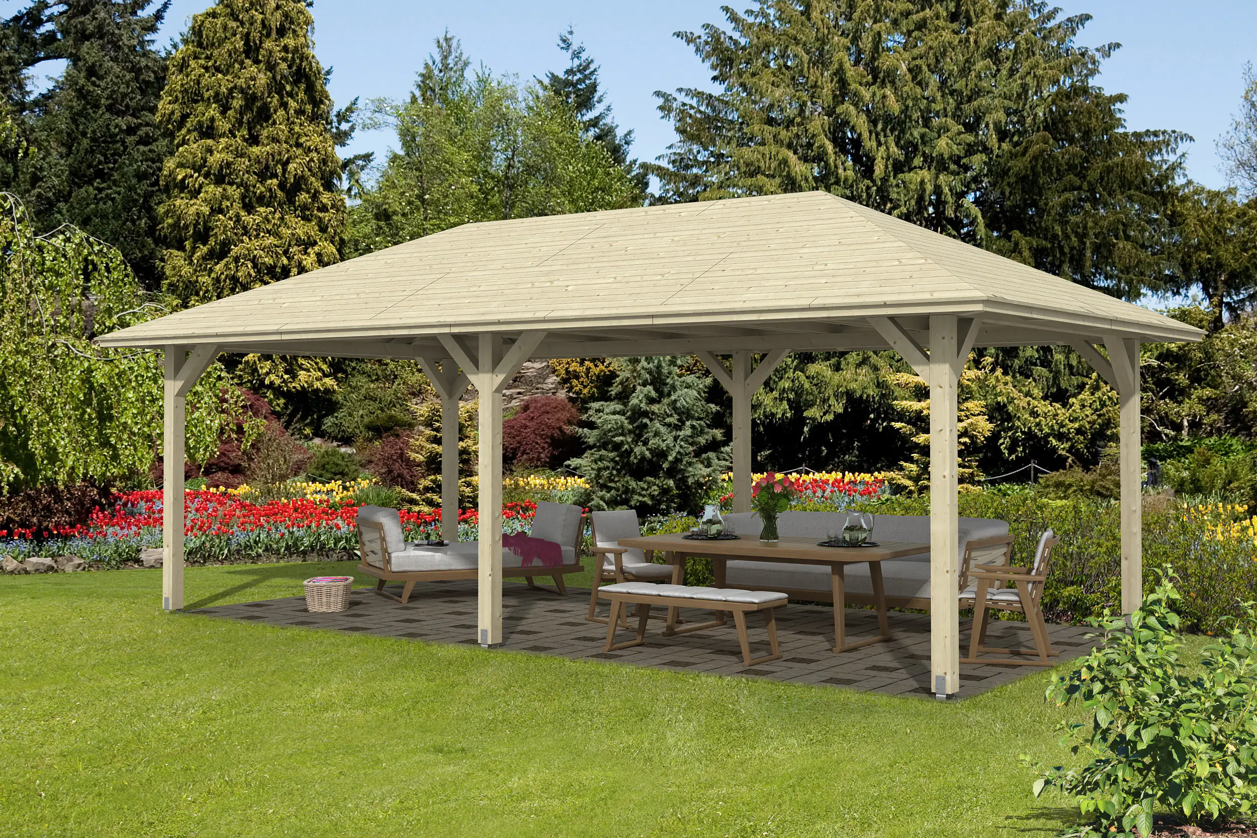 SKAN HOLZ Pavillon Orleans 2 Leimholz, natur