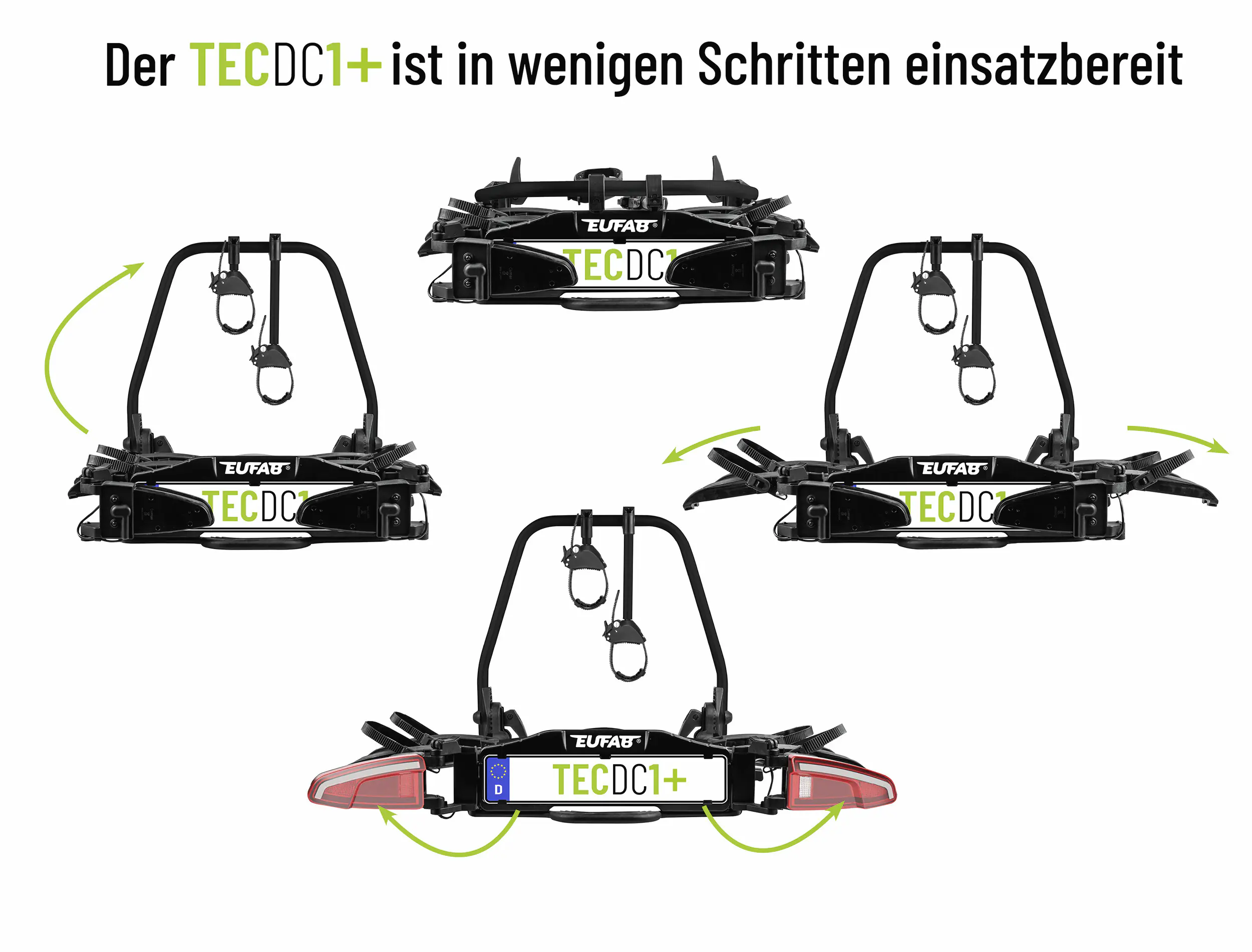 EUFAB Fahrradträger TECDC1+ LED für 2 Fahrräder und große Heckklappen komplett vormontiert EUFAB Fahrradträger TECDC1+ LED für 2 Fahrräder und große Heckklappen komplett vormontiert